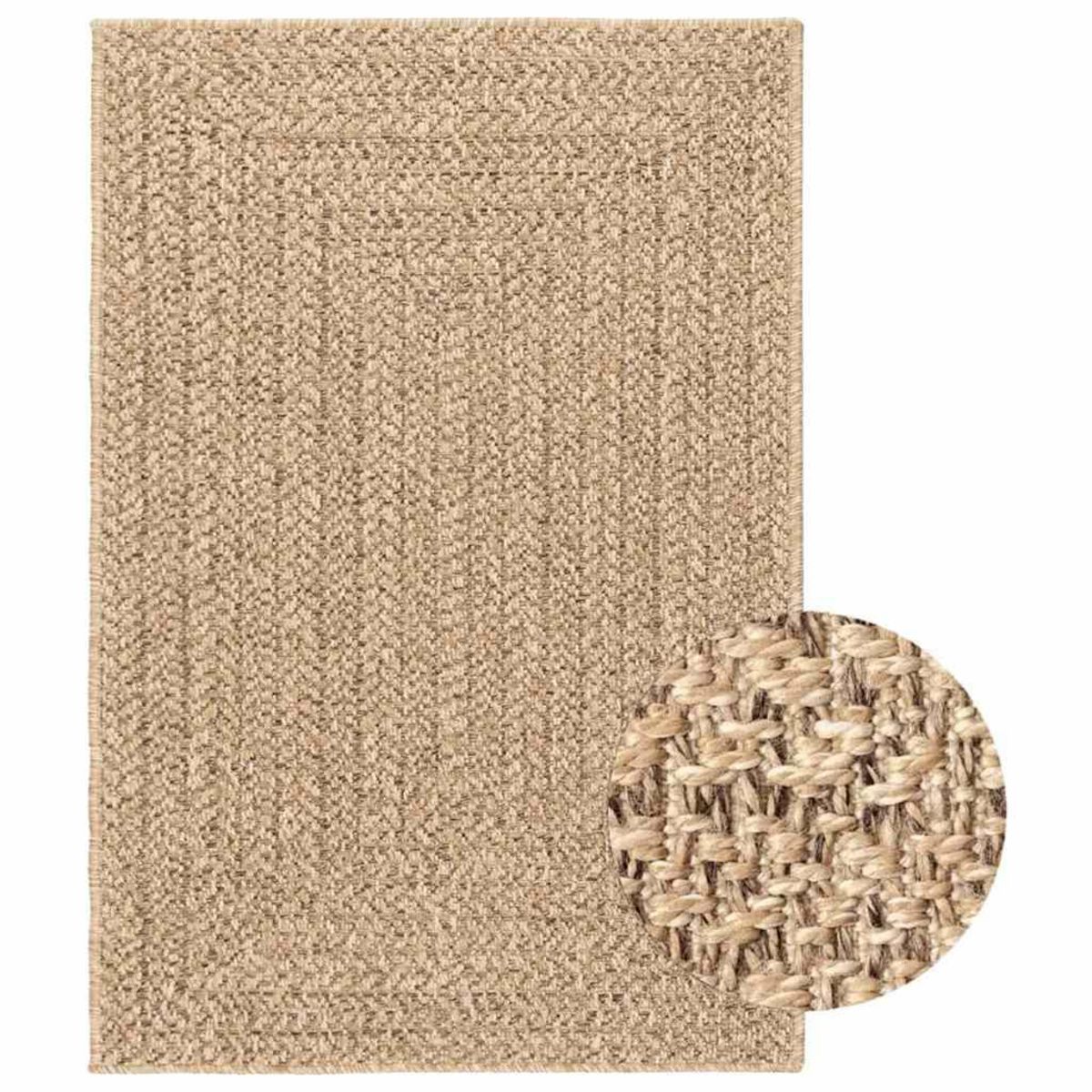 VIDAXL Tapis ZIZUR 140x200 cm aspect de jute interieur et exterieur