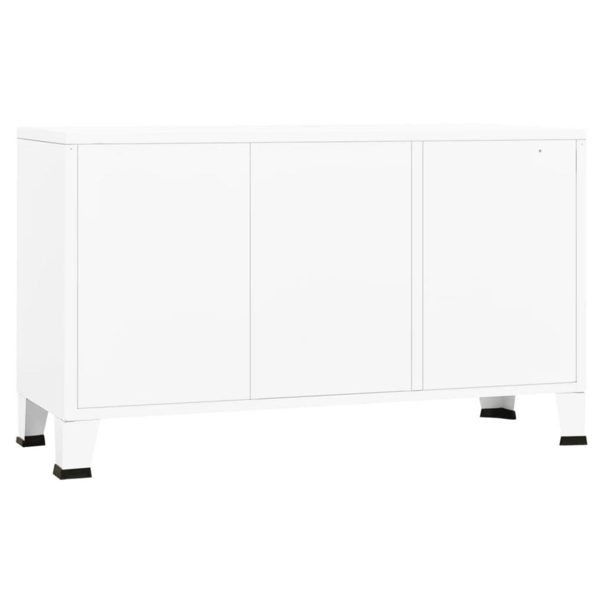 VIDAXL Buffet industriel Blanc 105x35x62 cm Metal et verre