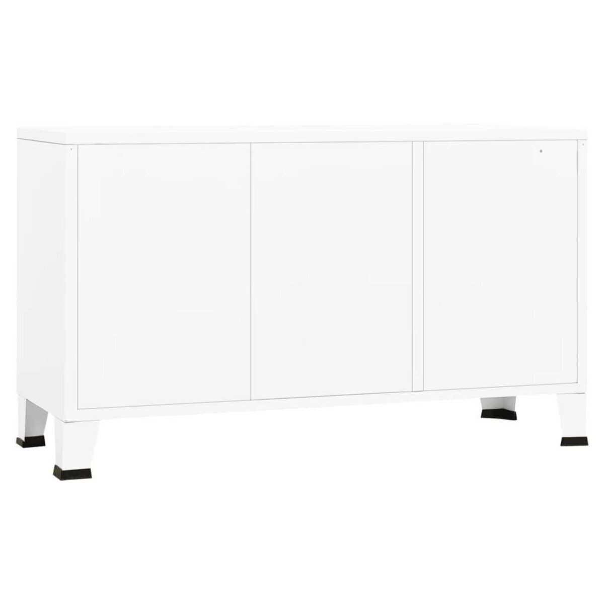 VIDAXL Buffet industriel Blanc 105x35x62 cm Metal et verre