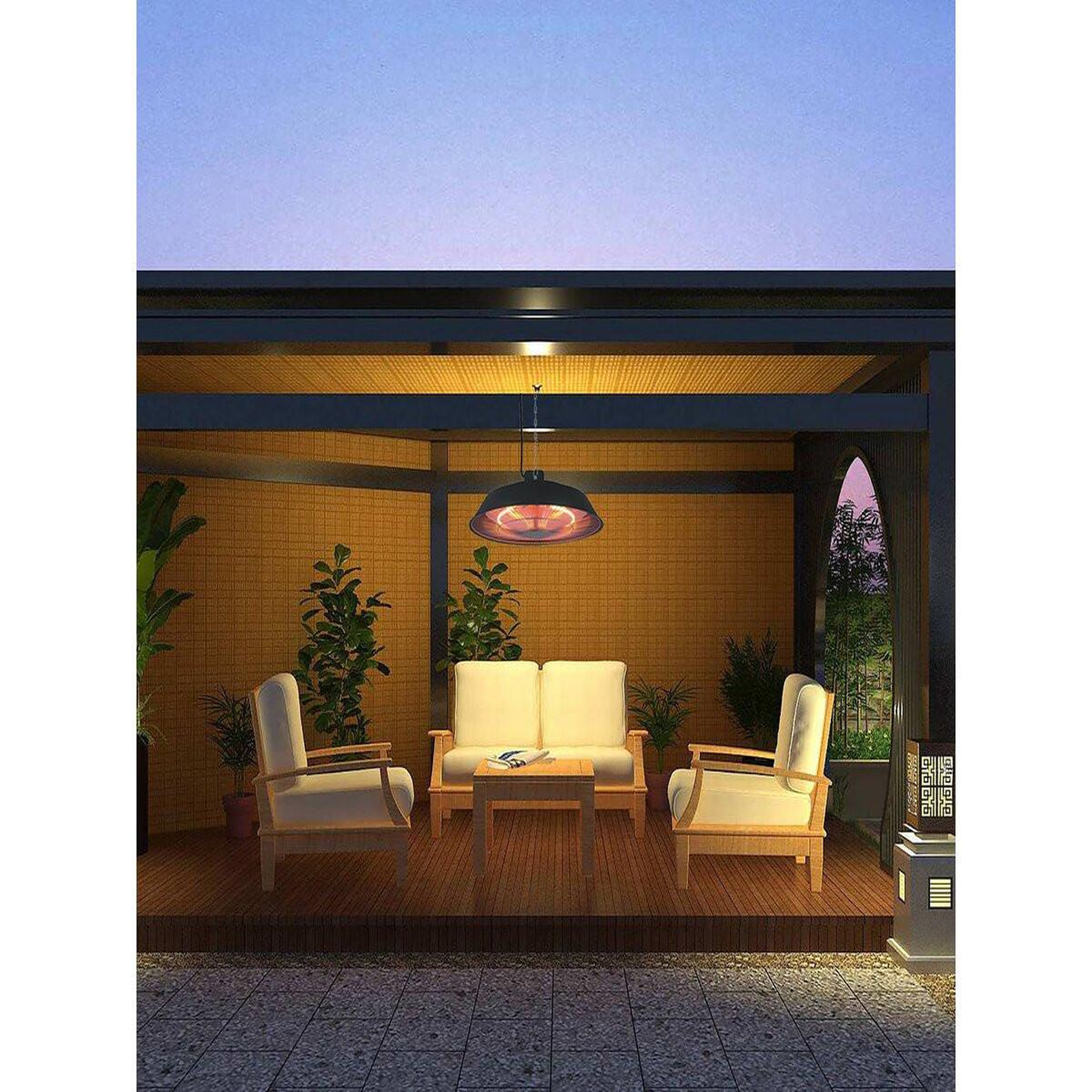 Voir la diapositive 2 : Habitat et Jardin Chauffage électrique suspendu - 1500w - noir