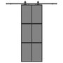 Voir la diapositive 2 : VIDAXL Porte coulissante kit quincaillerie noir 76x205 cm verre trempe