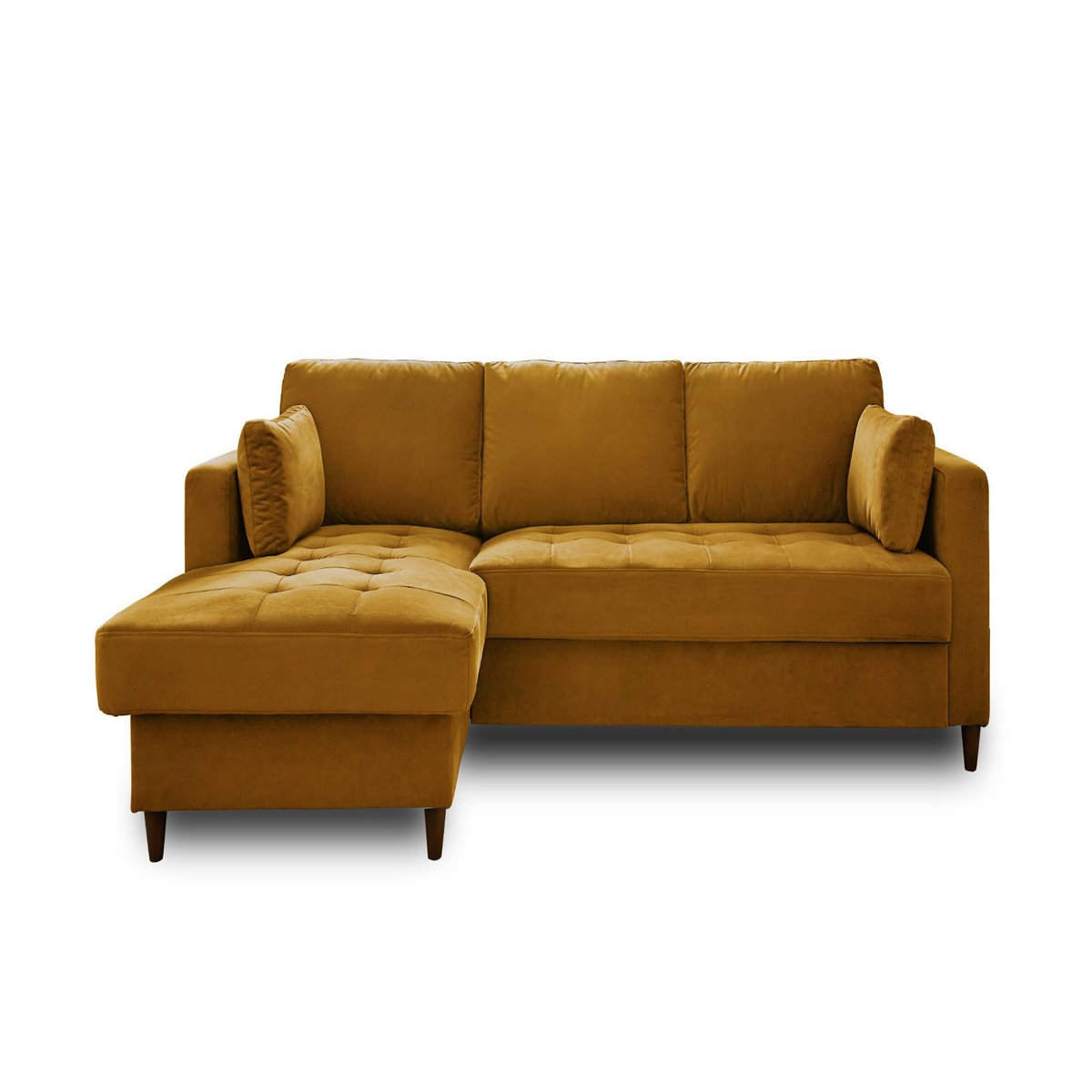 LISA DESIGN Anna - canapé d'angle gauche - 4 places - convertible avec coffre - en velours