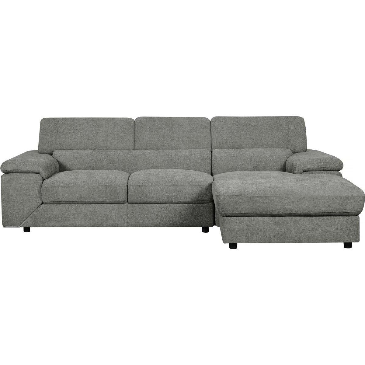 Habitat et Jardin Canapé d'angle en tissu chenille  London  - 4 places - Gris