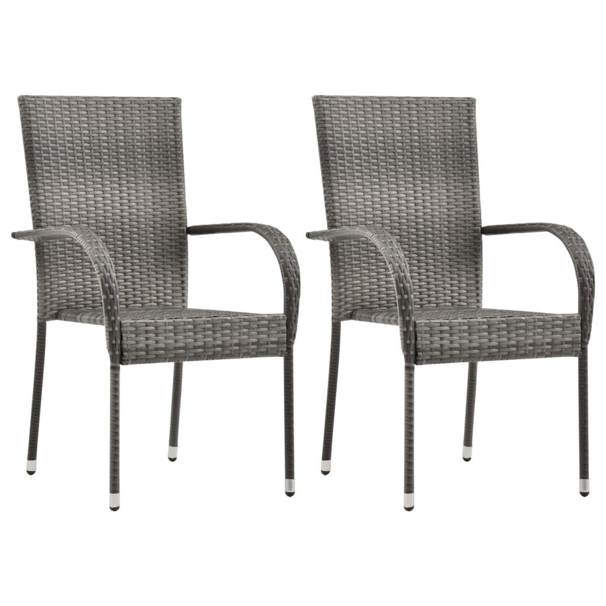Voir la diapositive 3 : VIDAXL Ensemble a manger de jardin 3 pcs gris