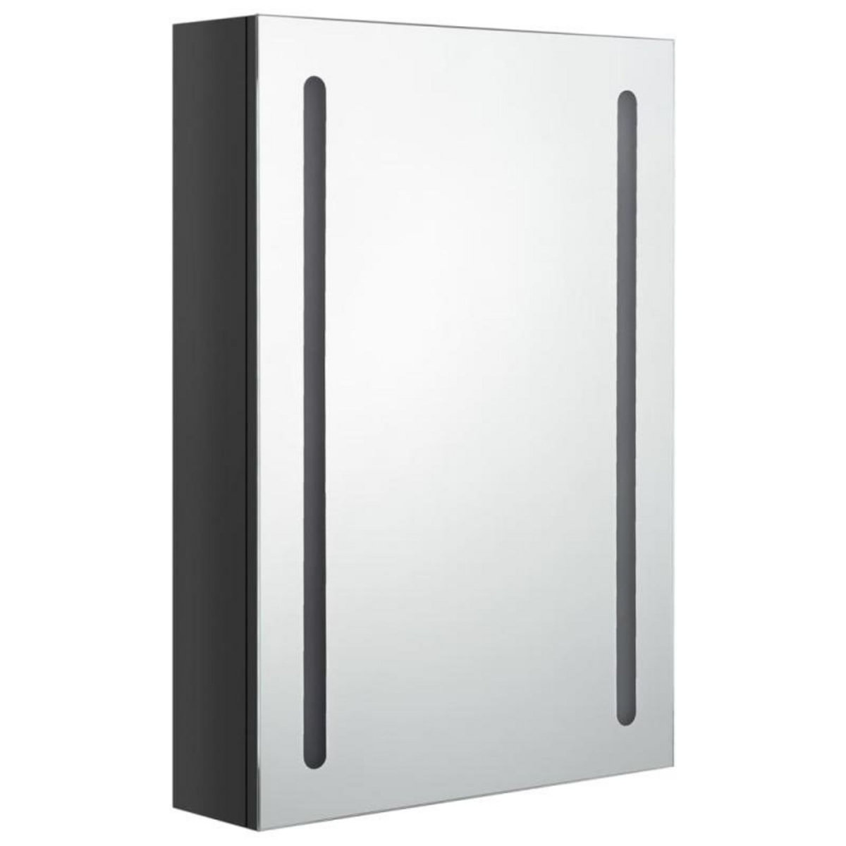 VIDAXL Armoire de salle de bain à miroir LED noir brillant 50x13x70 cm