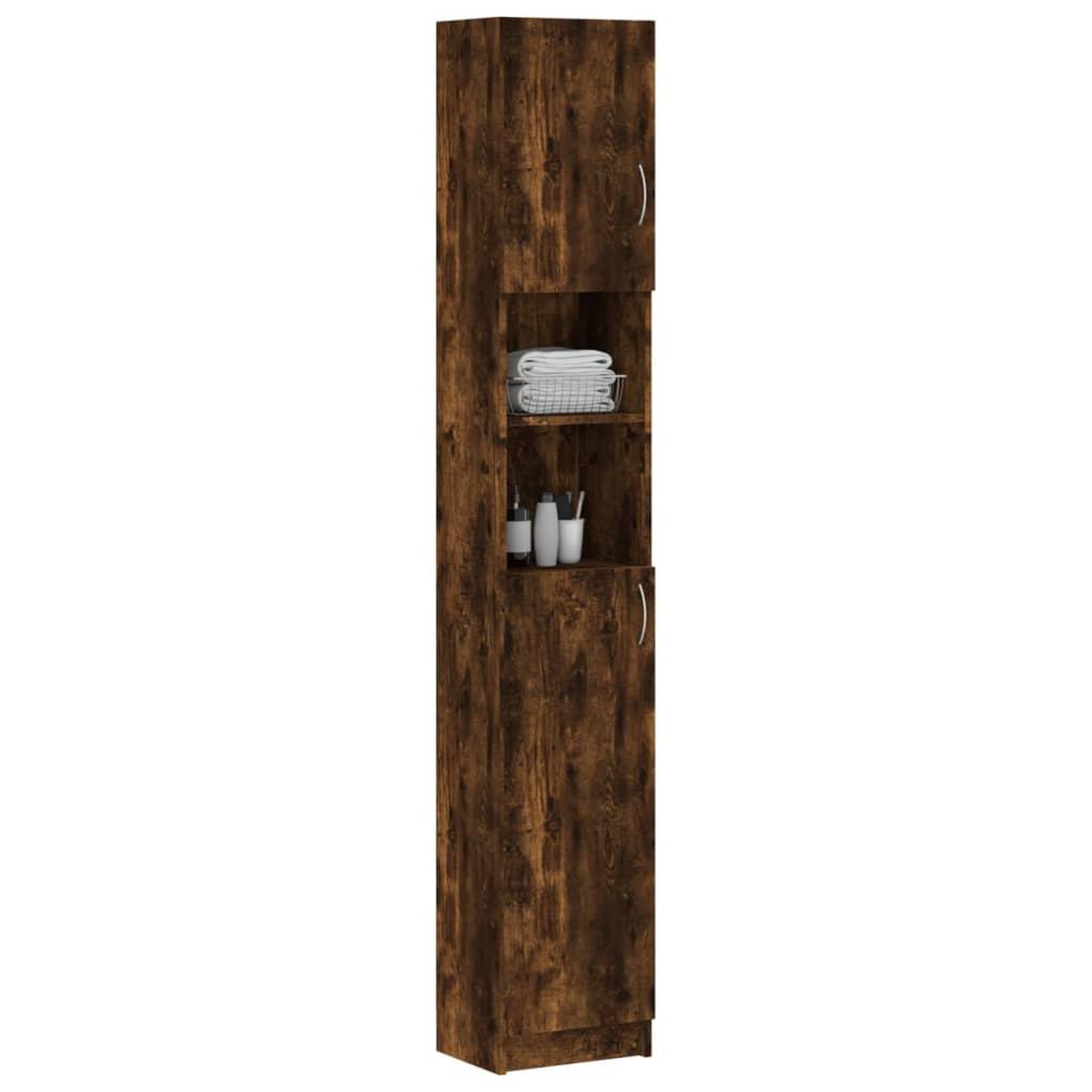 Voir la diapositive 3 : VIDAXL Armoire de bain Chene fume 32x25,5x190 cm Bois d'ingenierie