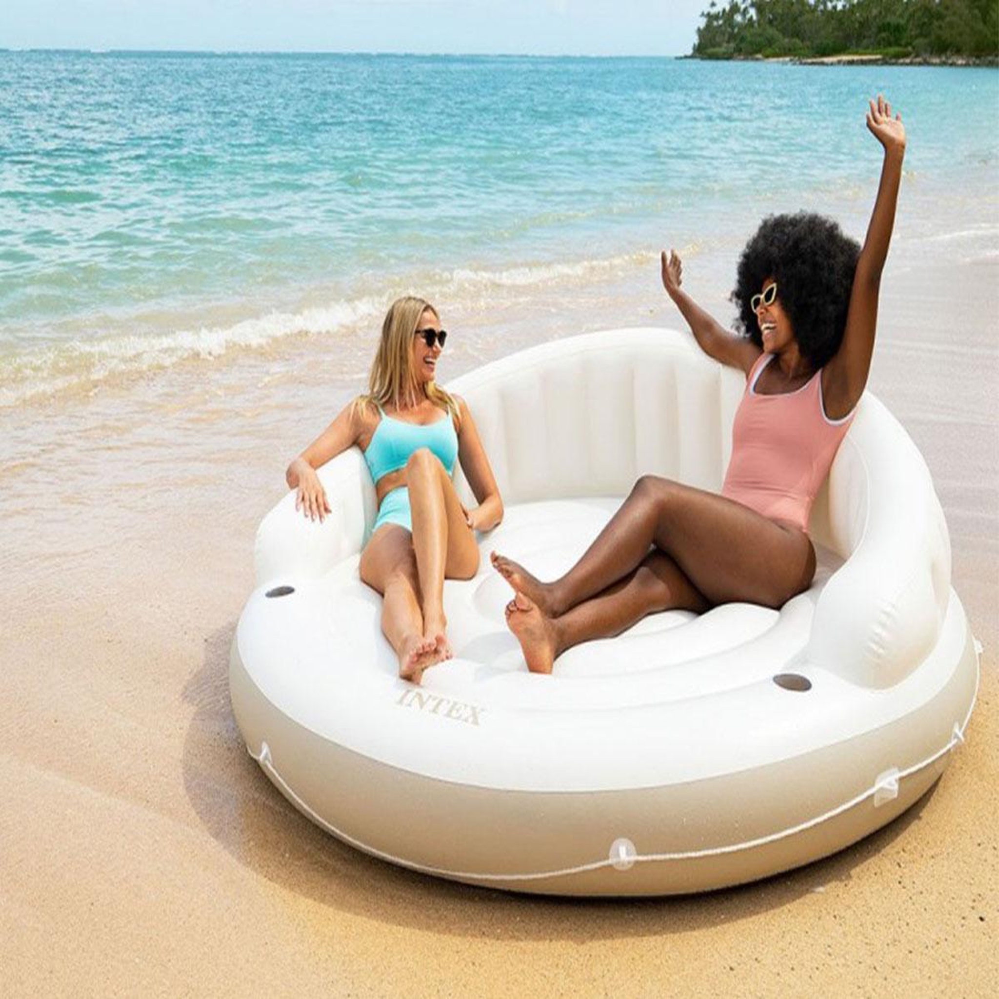 Voir la diapositive 5 : INTEX Ilot flottant Lounge Caraïbes - Intex