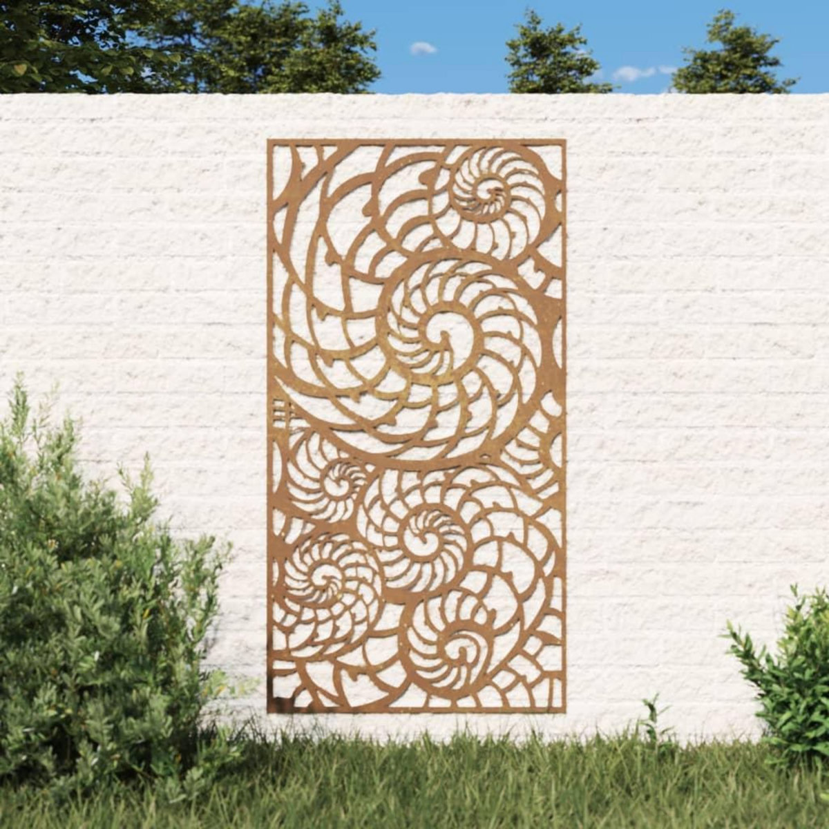 VIDAXL Decoration murale de jardin 105x55 cm acier corten design coque