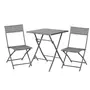 OUTSUNNY Ensemble meubles de jardin design table carré et chaises pliables résine tressée imitation rotin gris