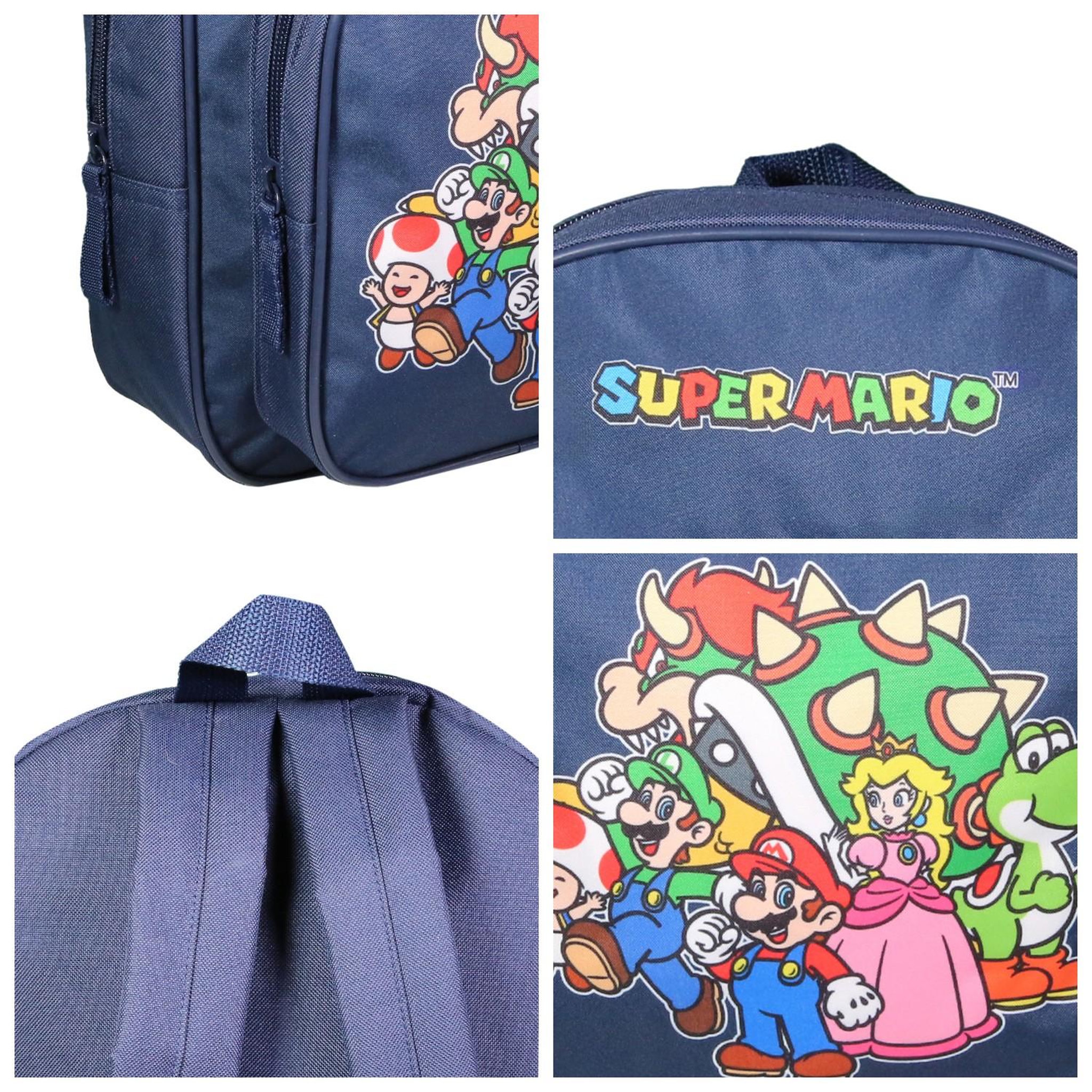 Voir la diapositive 5 : Bagtrotter Sac à dos 31 cm avec poche maternelle  Super Mario Bleu