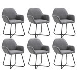 VIDAXL Chaises a manger lot de 6 gris fonce tissu