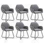 Voir la diapositive 1 : VIDAXL Chaises a manger lot de 6 gris fonce tissu