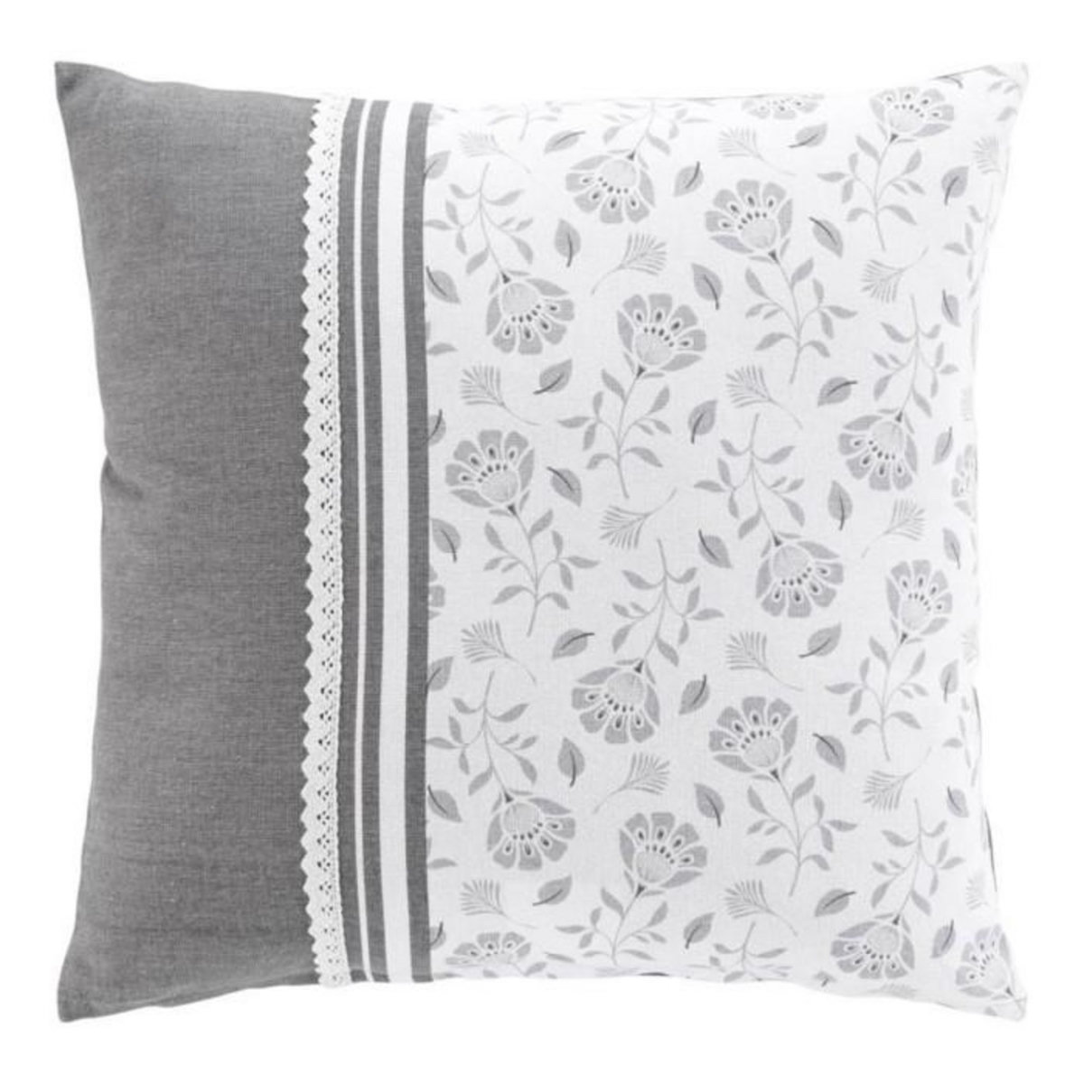 Paris Prix Coussin Déco Imprimé  Flavie  45x45cm Gris
