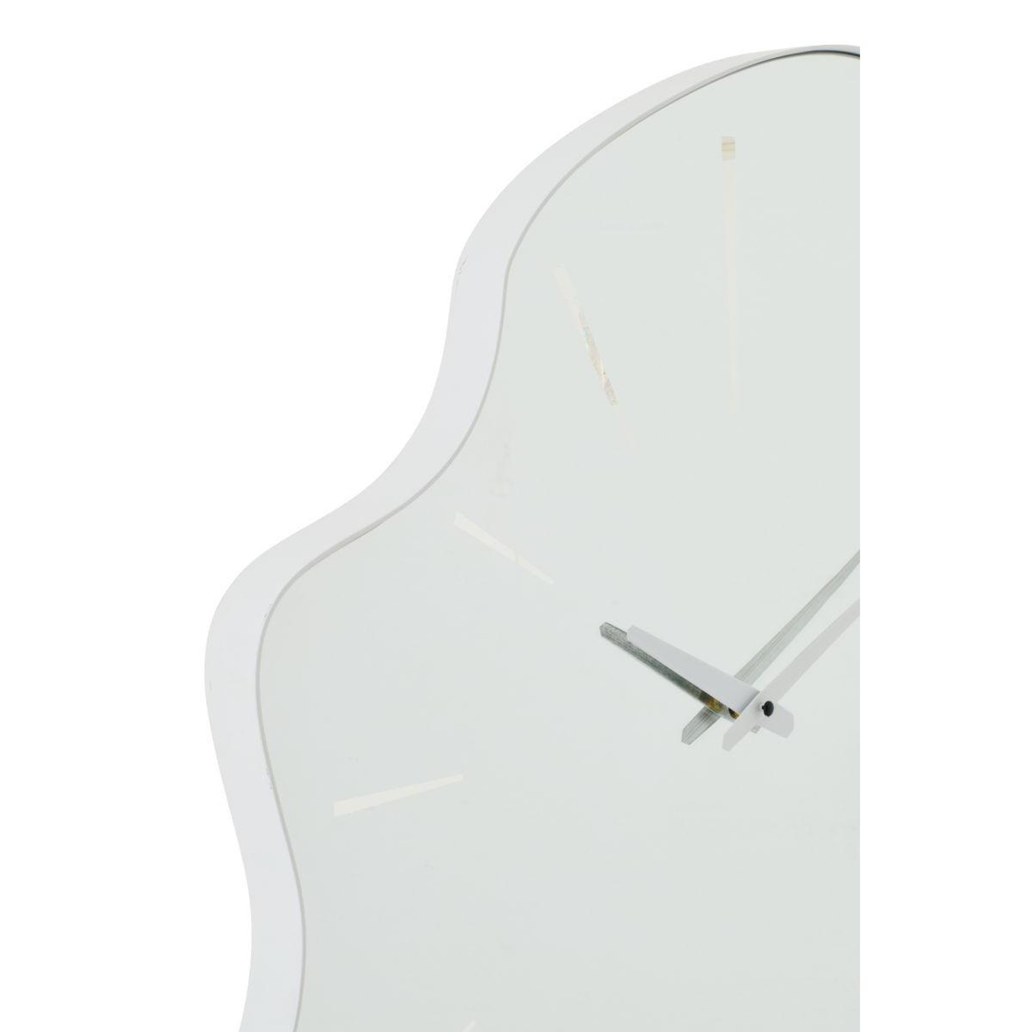 Voir la diapositive 2 : J-LINE Horloge murale en verre  irrégulier  64cm blanc
