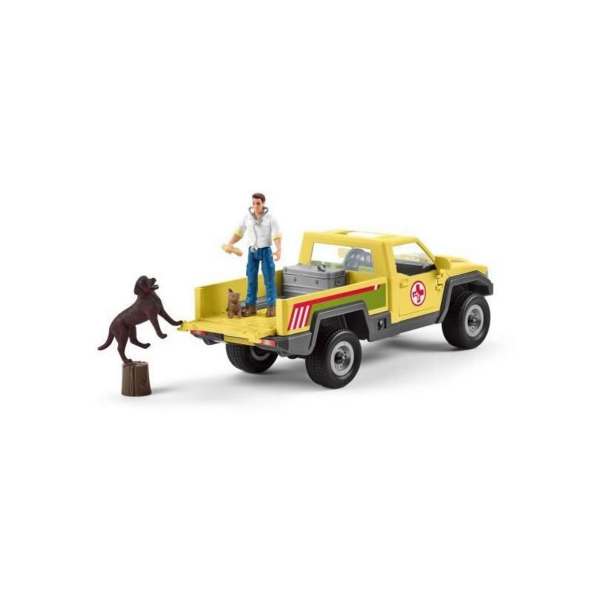 Schleich Coffret Visite du Vétérinaire a la ferme 12 Pieces - Avec Animaux de la Ferme, Véhicule et Vétérinaire - SCHLEICH - 42503 F