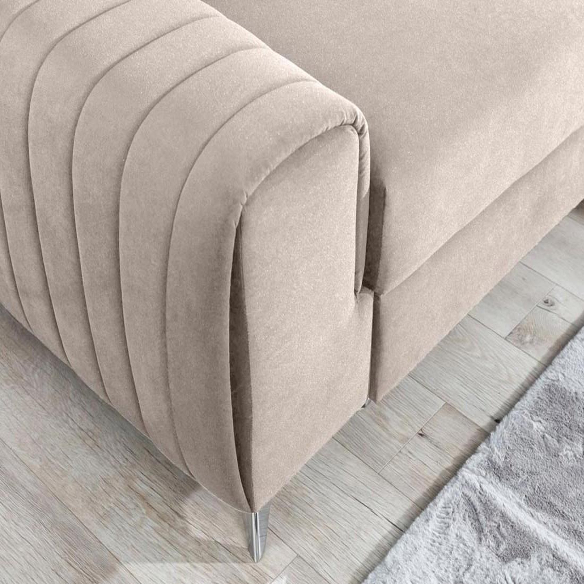 Voir la diapositive 3 : BEST MOBILIER Talisay - canapé d'angle droit - 5 places - convertible avec coffre - en velours