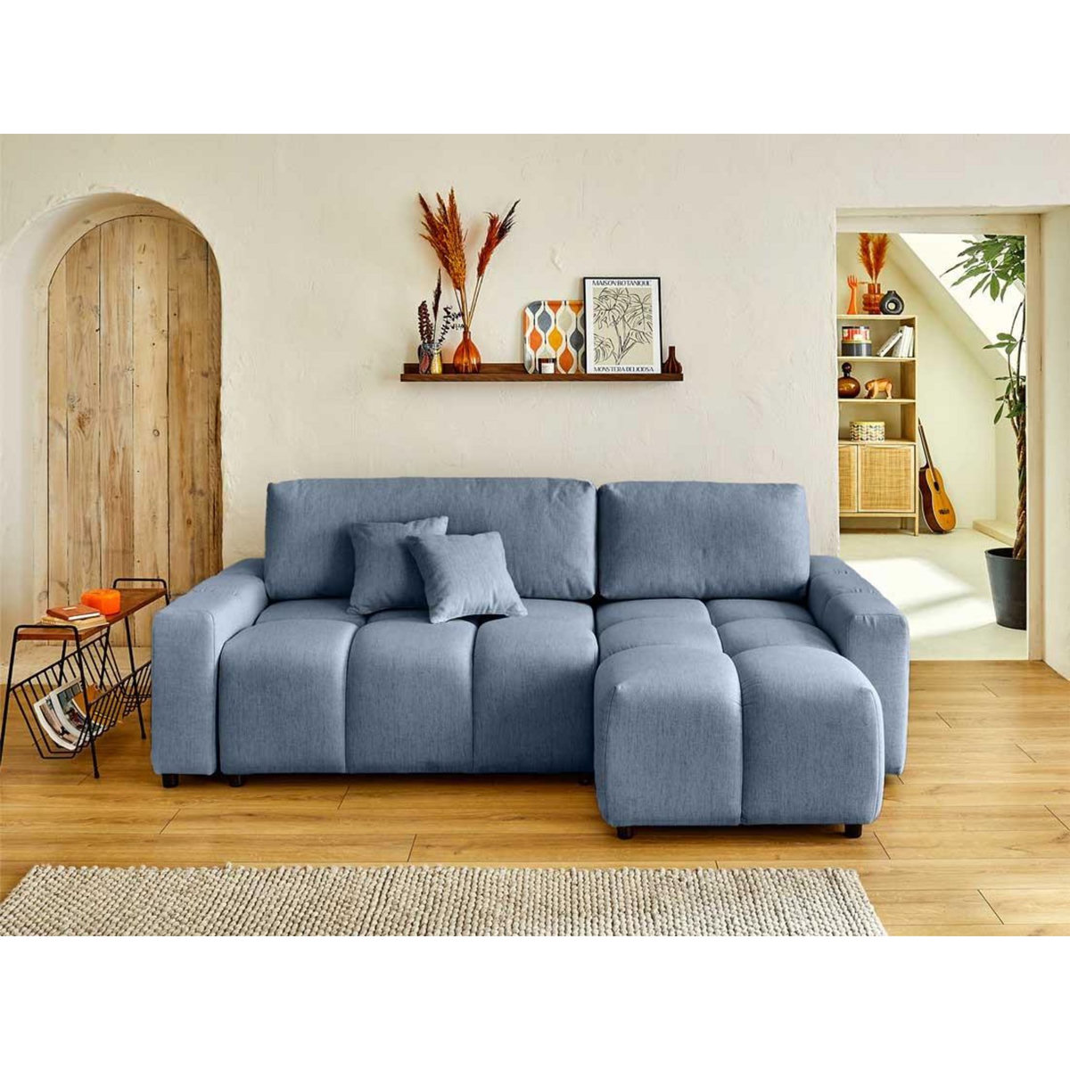 LISA DESIGN Crocus - canapé d'angle réversible - 4 places - convertible avec coffre - en tissu