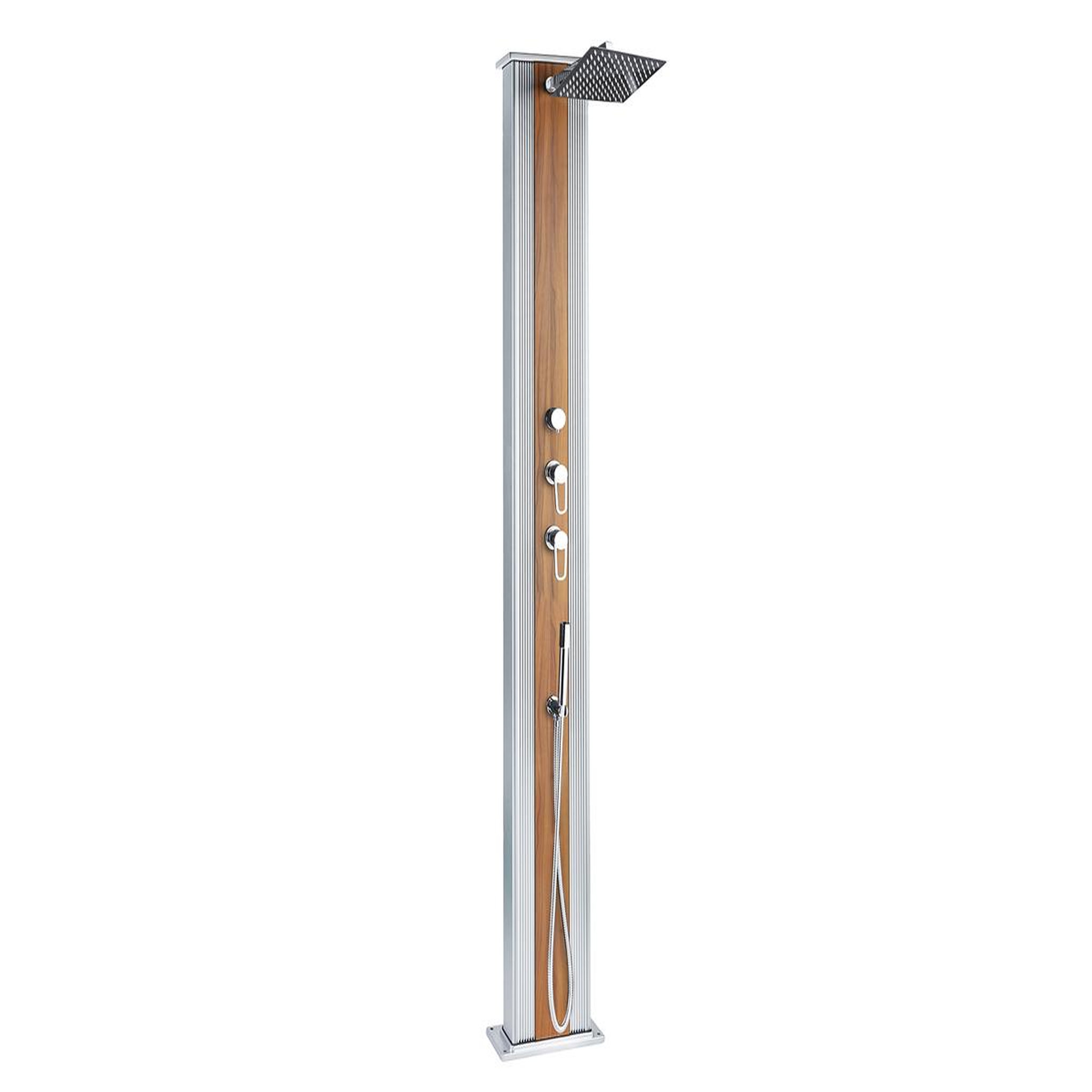Formidra Douche solaire 40 L Dada Straight Inox habillage effet bois - Formidra