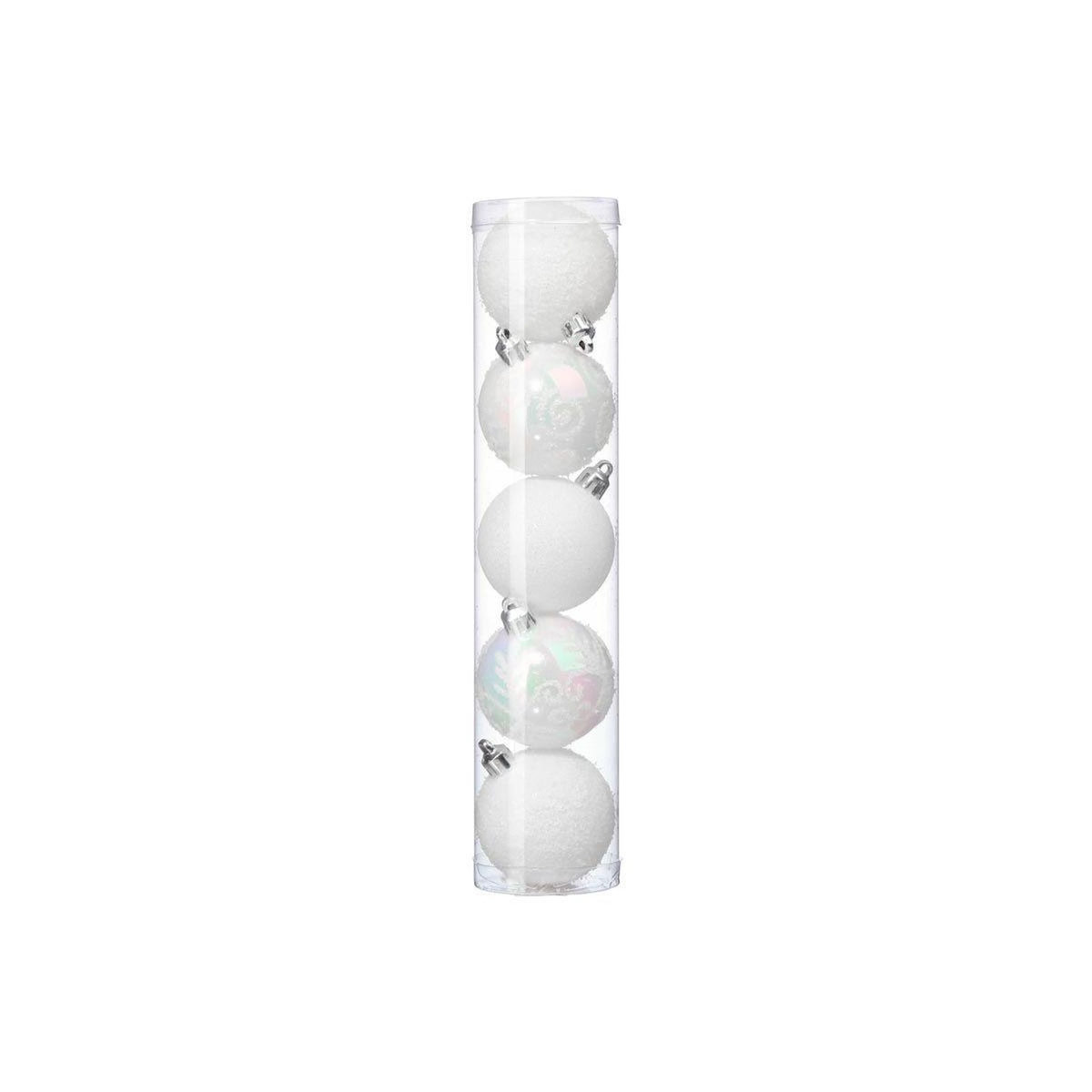 FEERIC LIGHT & CHRISTMAS Lot de 5 Boules de Noël  Colorama  5cm Blanc