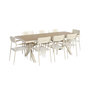 Voir la diapositive 1 : SWEEEK Table de jardin aluminium + 8 assises. table avec pieds en croix beige - Elina / Fira