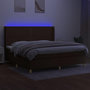 Voir la diapositive 3 : VIDAXL Sommier a lattes de lit matelas et LED Marron fonce 200x200 cm