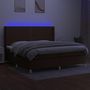 Voir la diapositive 3 : VIDAXL Sommier a lattes de lit matelas et LED Marron fonce 200x200 cm