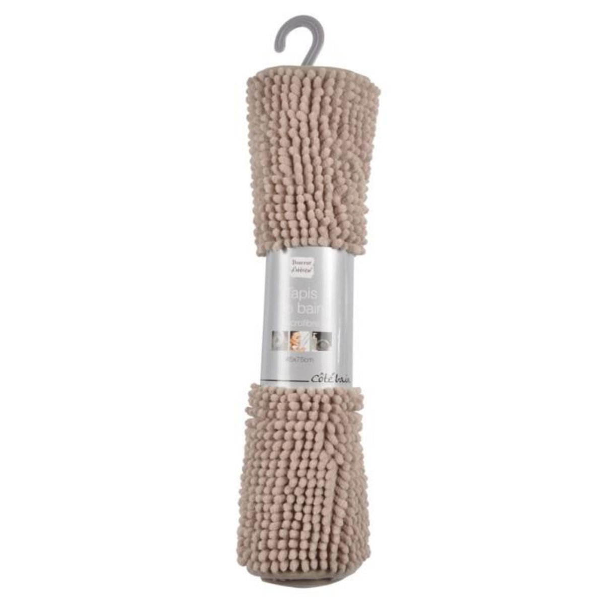 Paris Prix Tapis de Bain Microfibre  Sweety  45x75cm Taupe