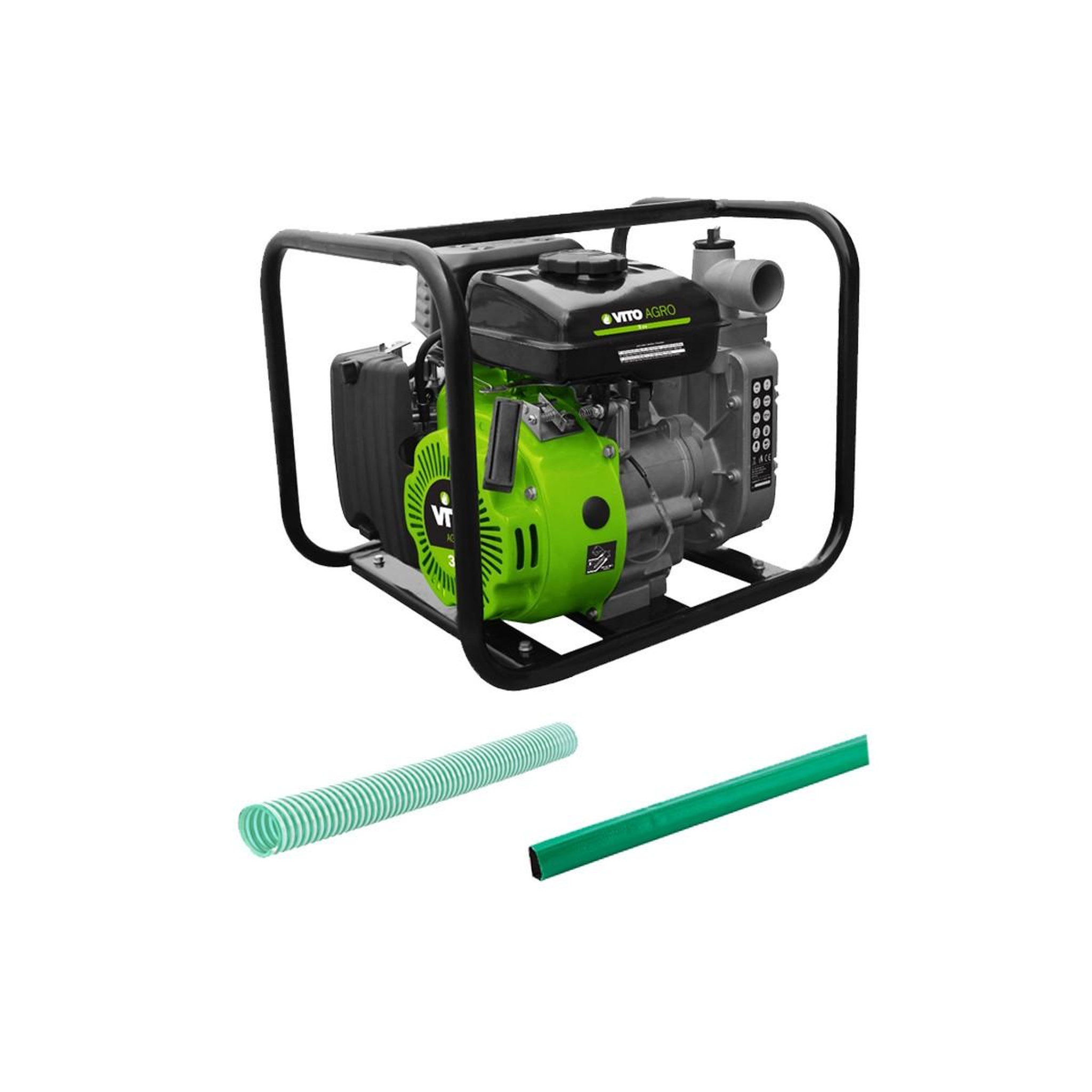 VITO Garden Pompe à eau 105 cm3 4t 3cv evacuation eaux usées kit tuyaux 10m ø43cm vito