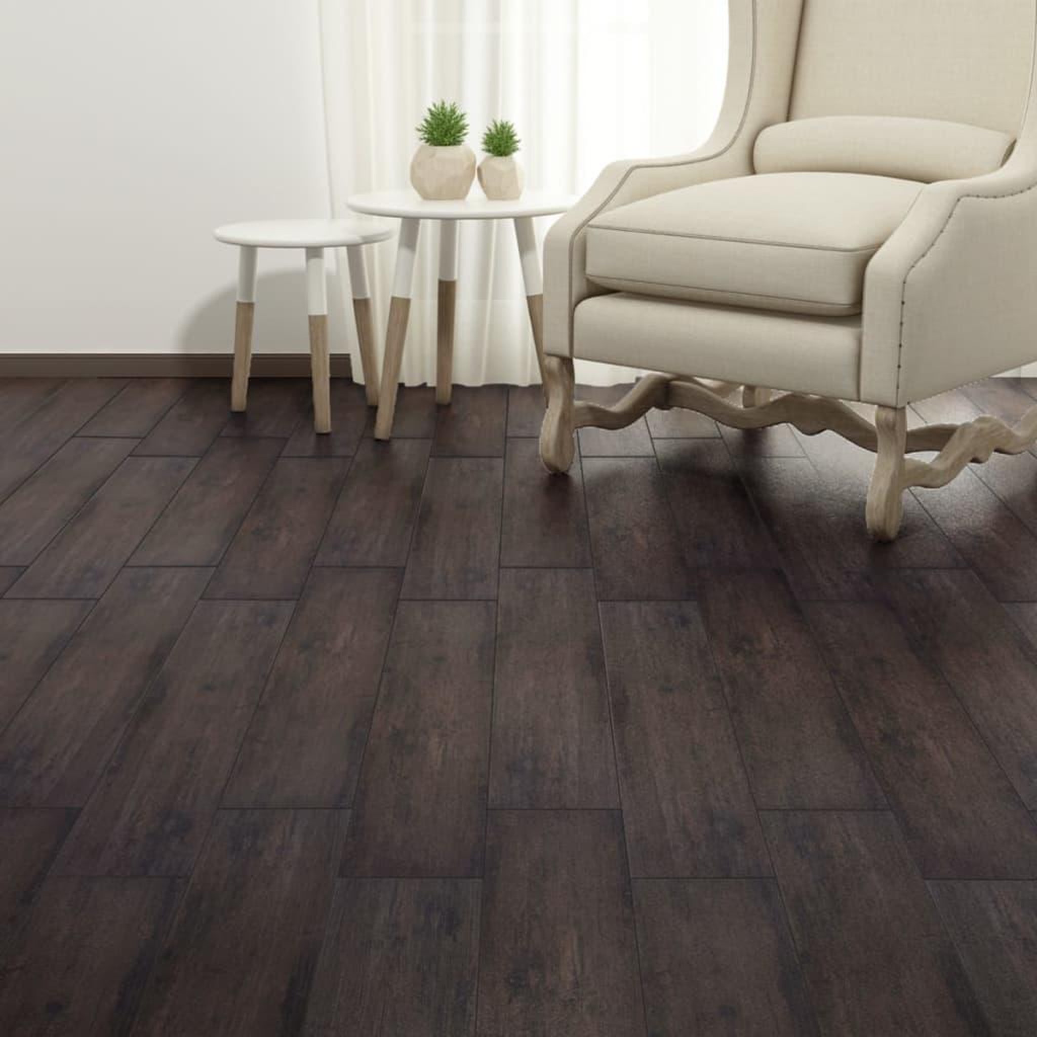 Voir la diapositive 1 : VIDAXL Planches de plancher PVC autoadhesif 2,51 m^2 2 mm Marron fonce