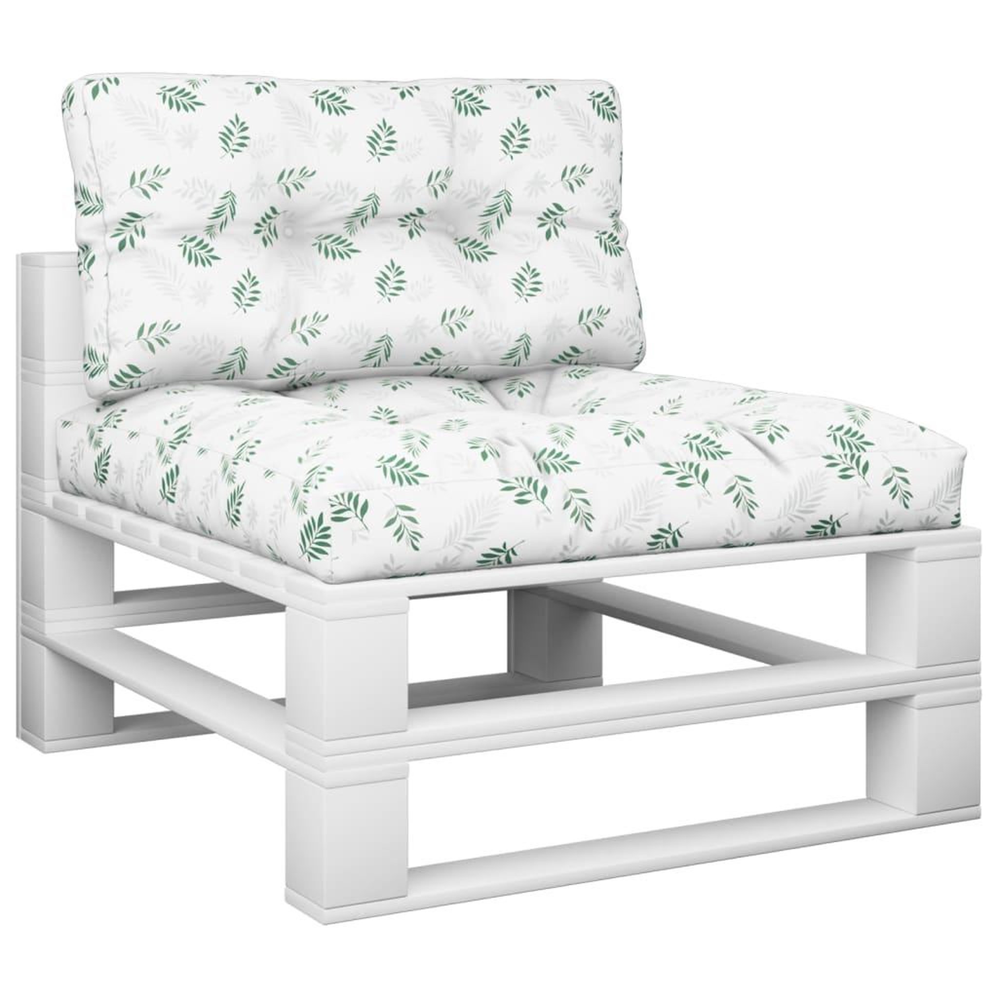 Voir la diapositive 3 : VIDAXL Coussins de palette lot de 2 motif de feuilles tissu