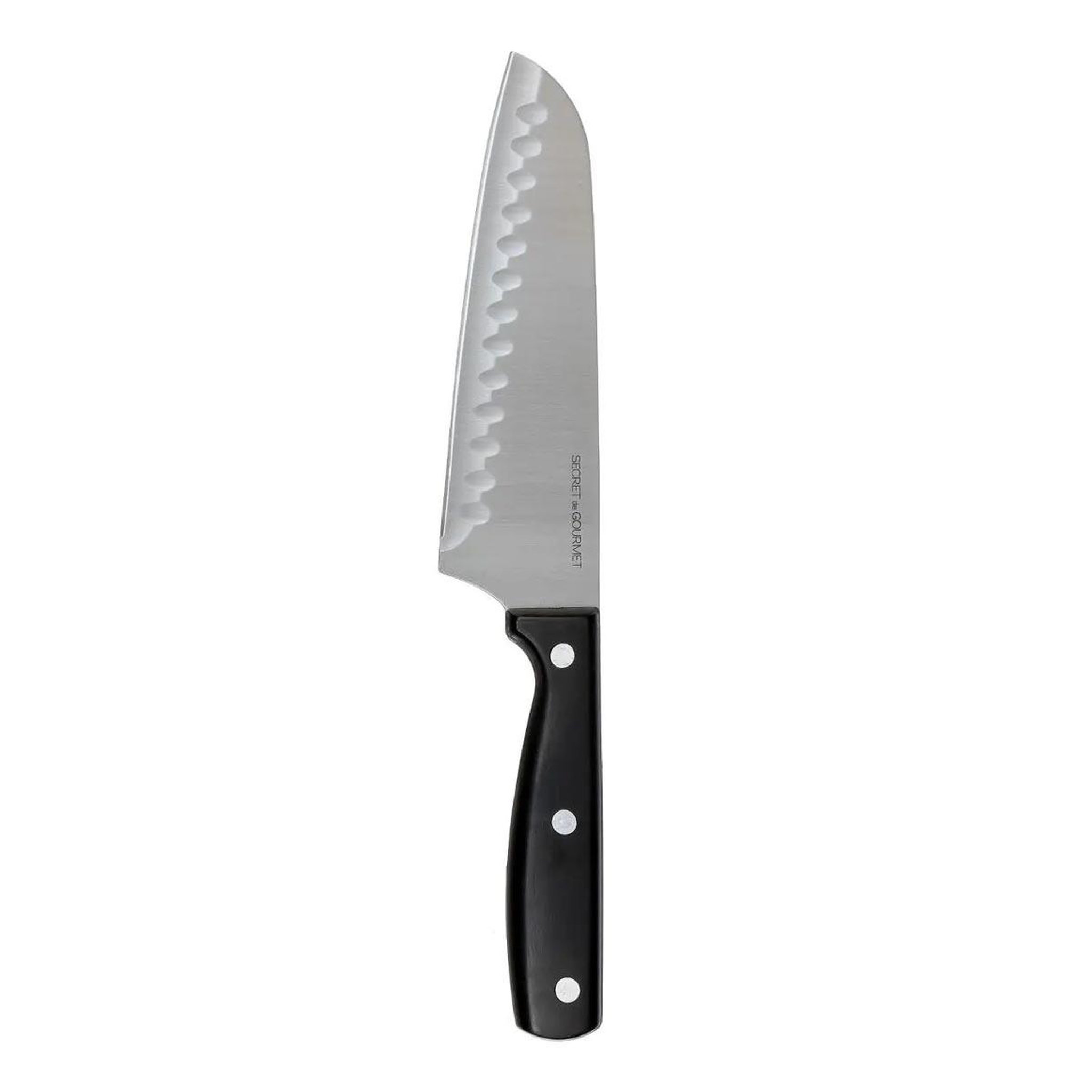 B BASIC & CO Couteau japonais santoku  dice  inox 29cm noir