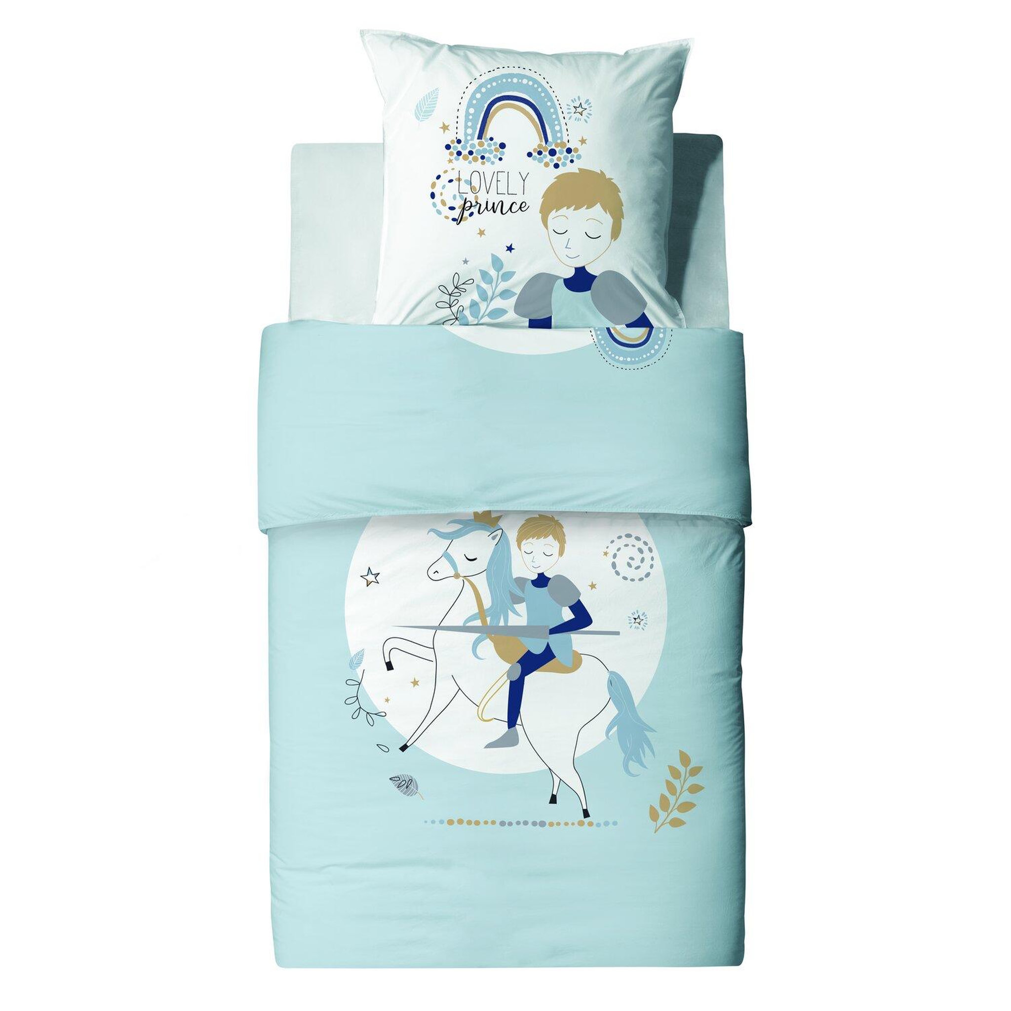 Voir la diapositive 4 : Les Ateliers du Linge Parure de couette 2pcs 140x200cm 100% coton 47 fils/cm2-lovely prince