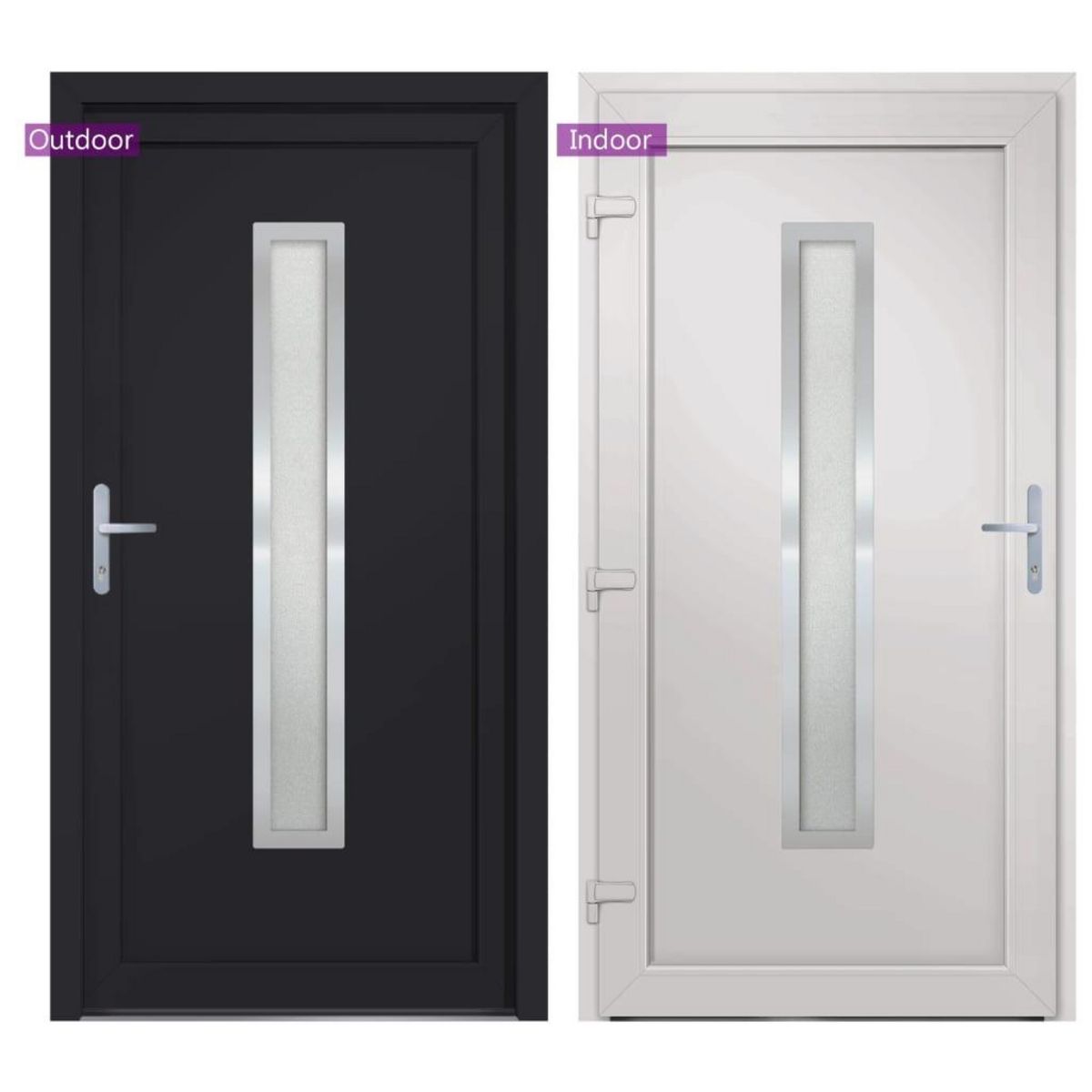 VIDAXL Porte d'entree anthracite 88x200 cm PVC