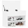 Voir la diapositive 4 : VIDAXL Banc a chaussures Blanc 60x30x45 cm Bois d'ingenierie