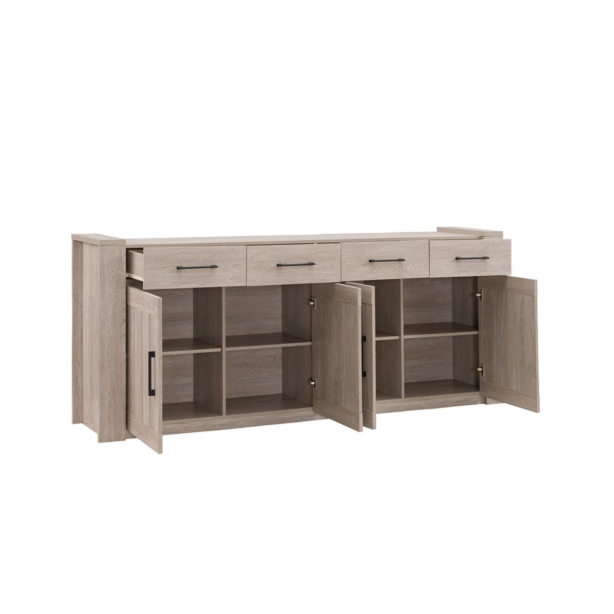 Ensemble table de séjour salle à manger L179cm + enfilade 4 portes L217cm SYLVESTRE