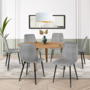 Voir la diapositive 2 : ID MARKET Lot de 6 chaises MILA en velours gris clair pour salle à manger
