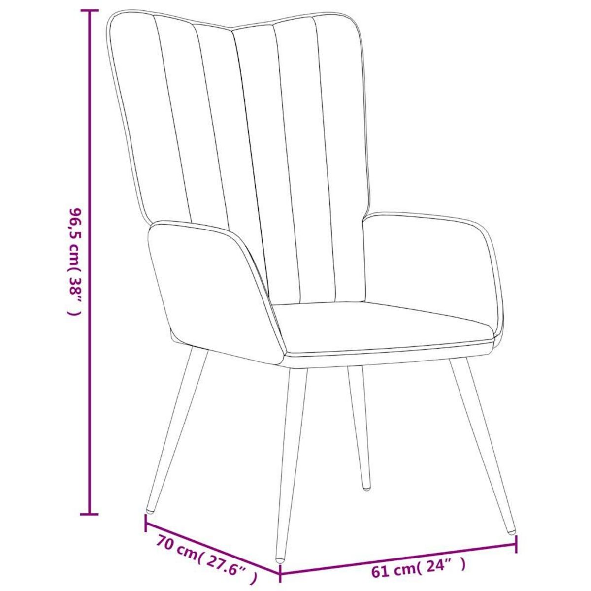 VIDAXL Chaise de relaxation avec tabouret Vert fonce Velours
