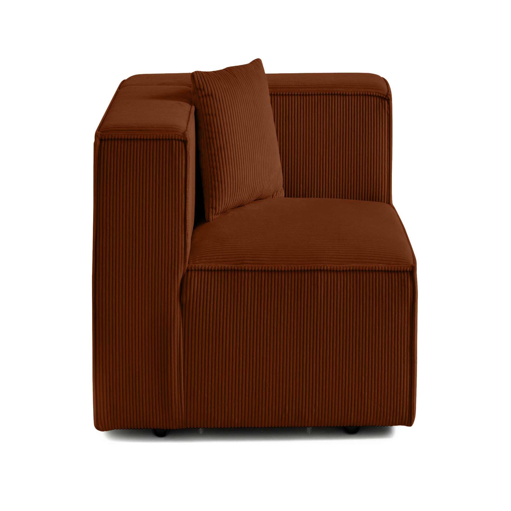 Voir la diapositive 6 : LISA DESIGN Arty - module d'assise droit - en velours côtelé