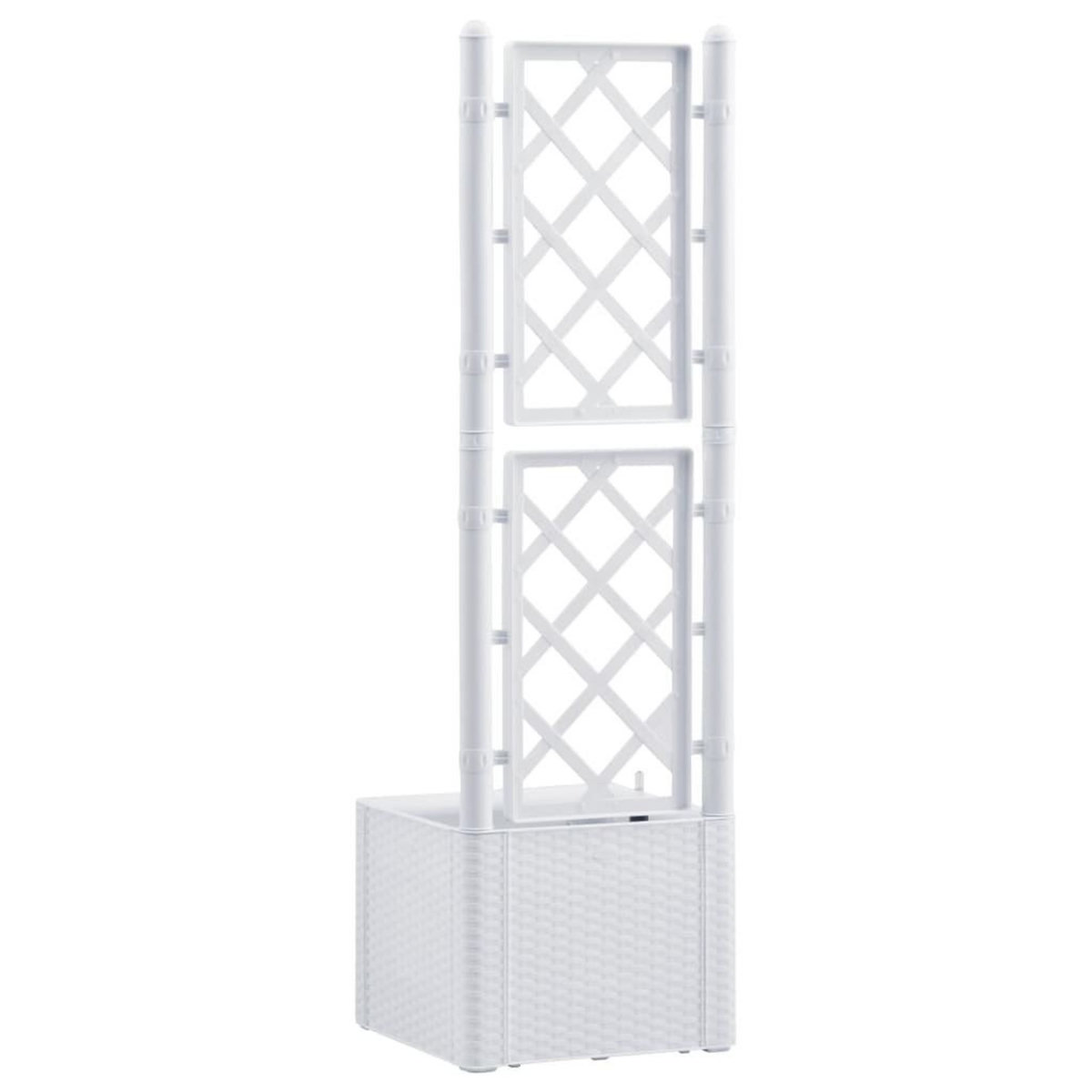 VIDAXL Lit sureleve de jardin et treillis et systeme d'arrosage Blanc
