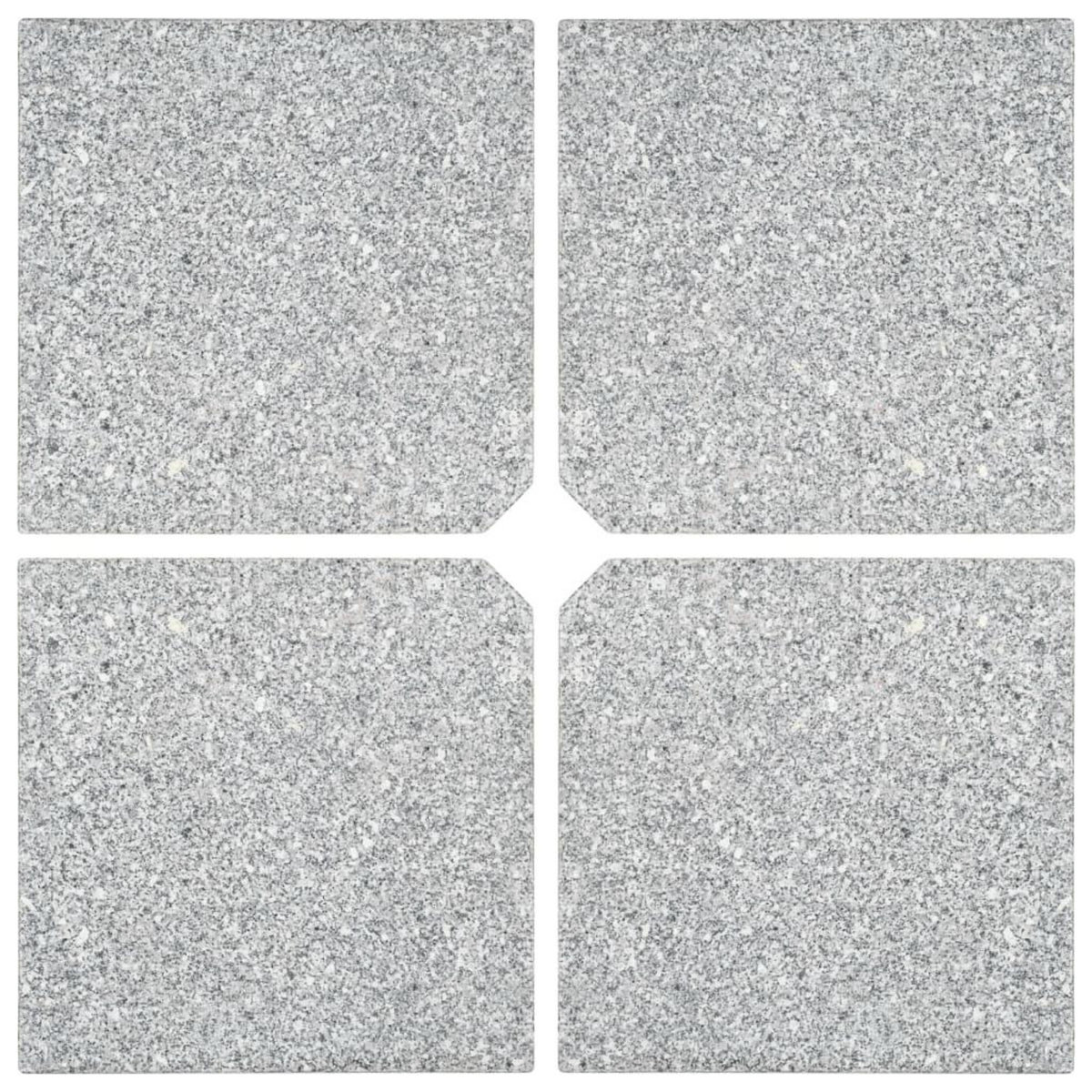 VIDAXL Plaques de poids de parasol 4 pcs Granit Gris Carre 100 kg