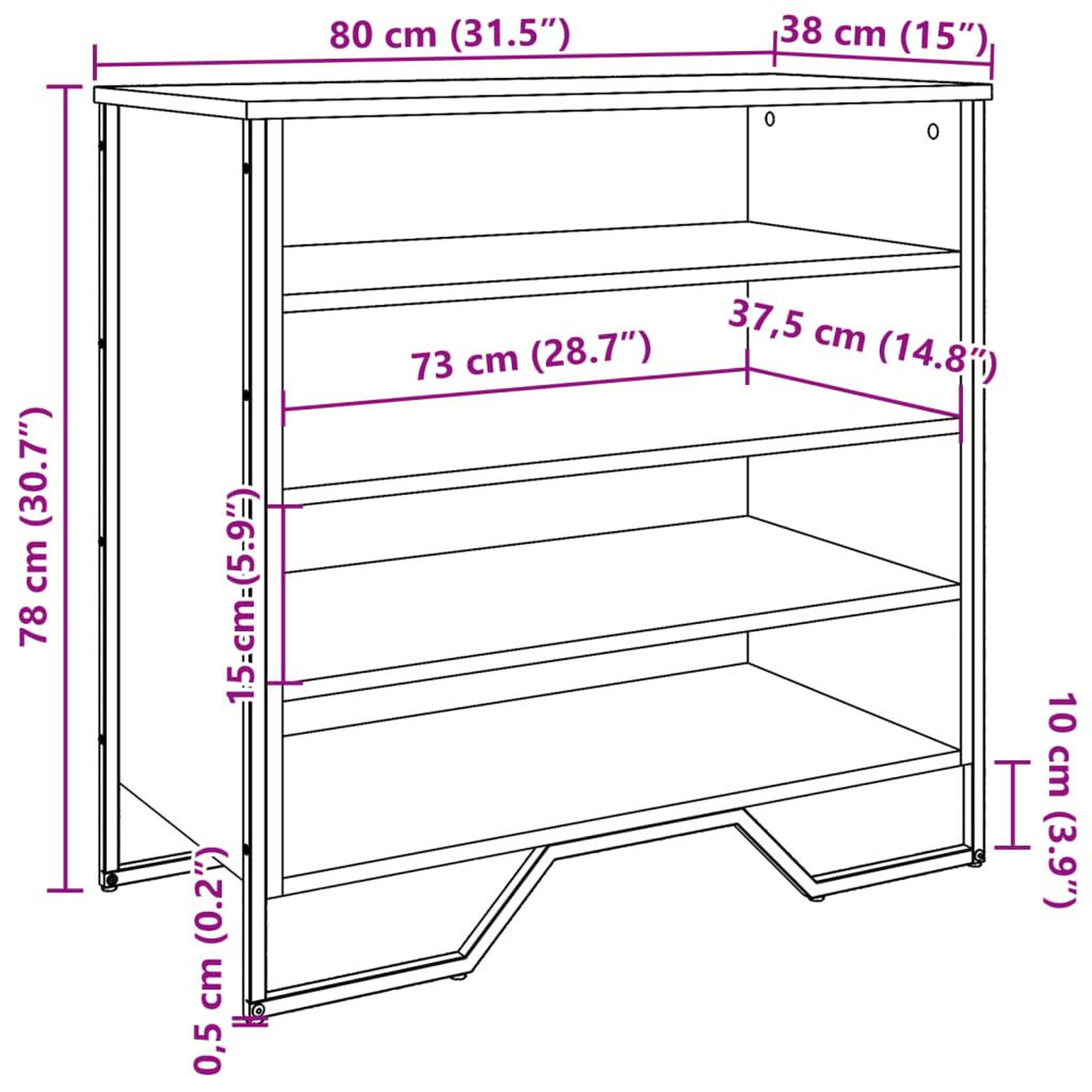 Voir la diapositive 6 : VIDAXL Armoire a chaussures chene sonoma 80x38x78 cm bois d'ingenierie
