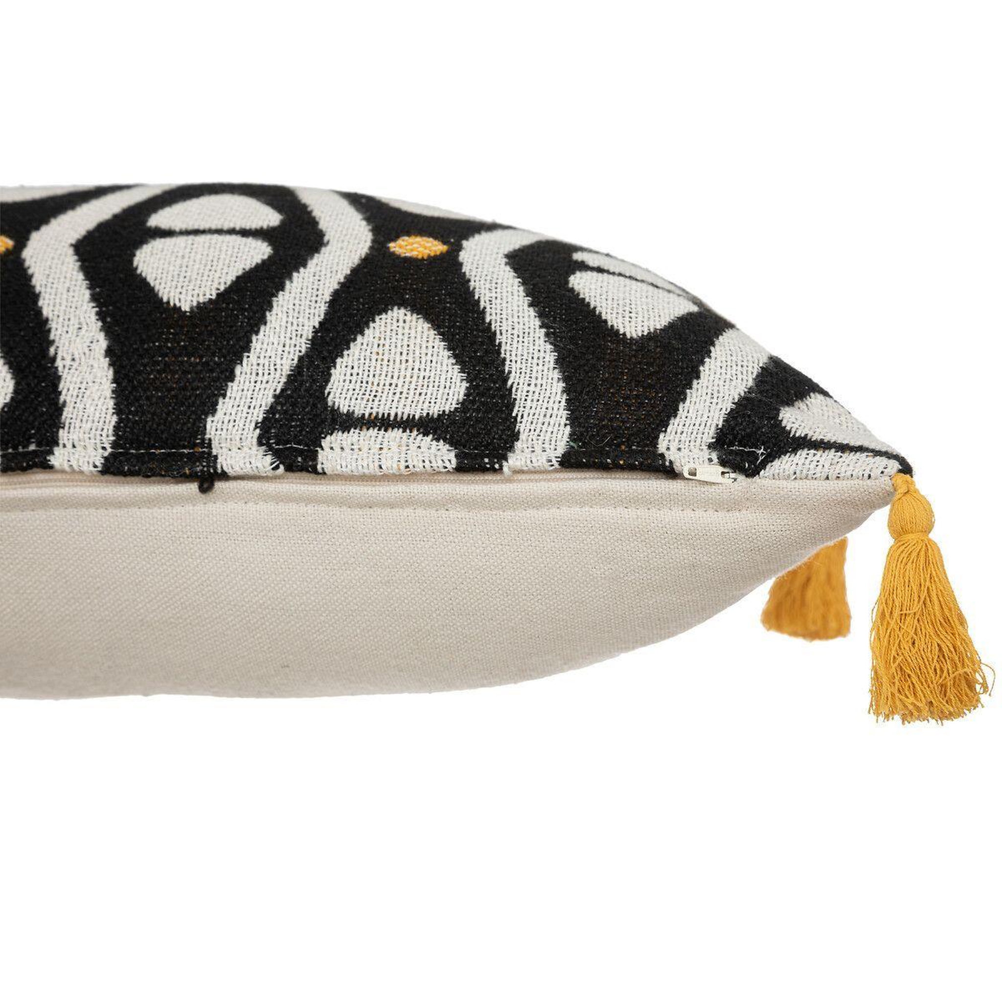 Voir la diapositive 2 : ATMOSPHERA Coussin déco à pompons  tribal  30x50cm multicolore