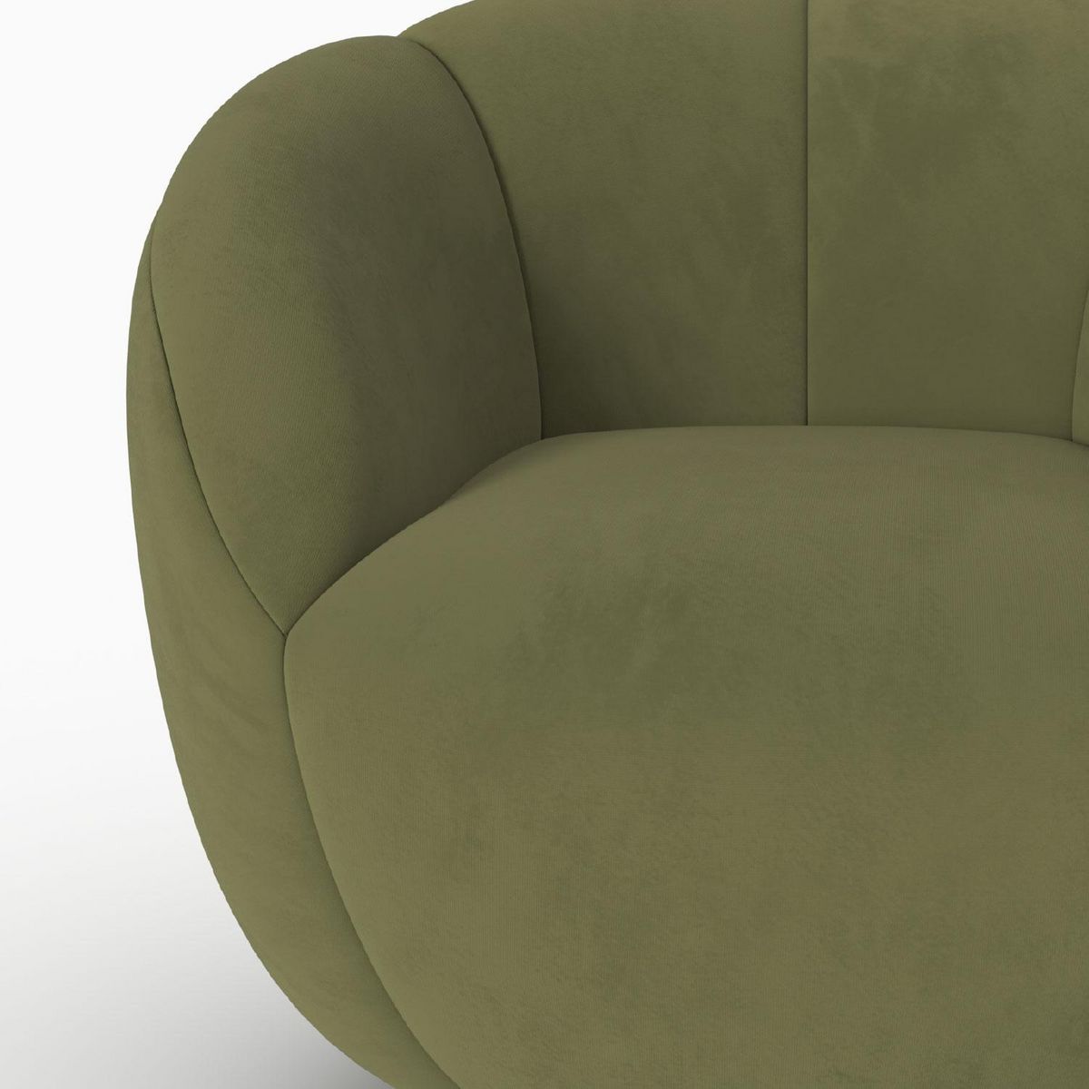 Rendez vous déco Fauteuil pivotant en velours vert - Ysé