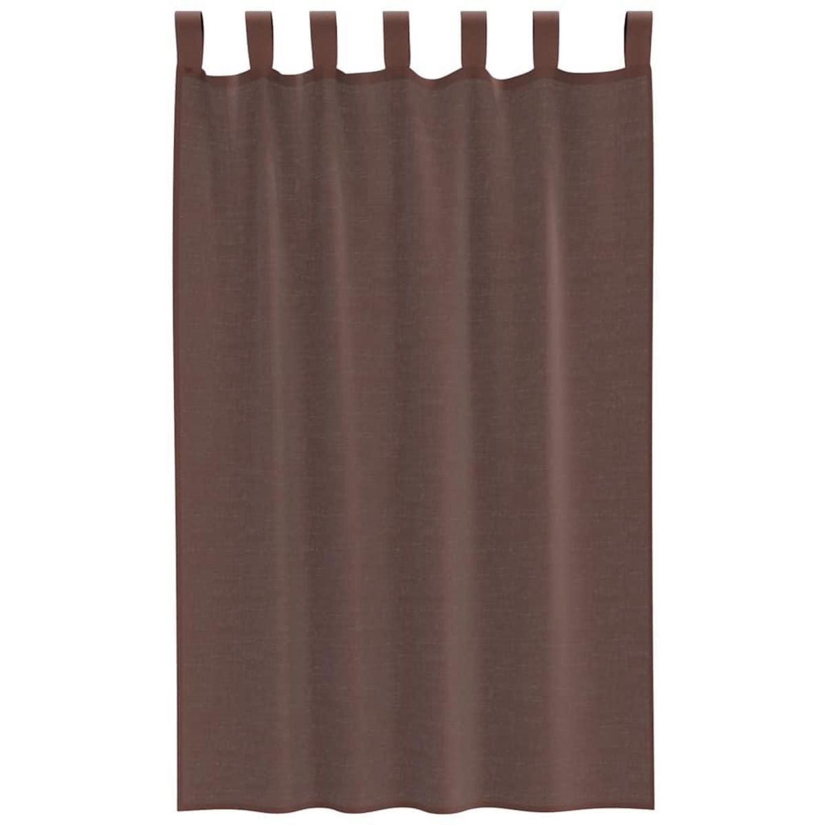 VIDAXL Rideaux en voile avec passe-tringles 2 pcs marron