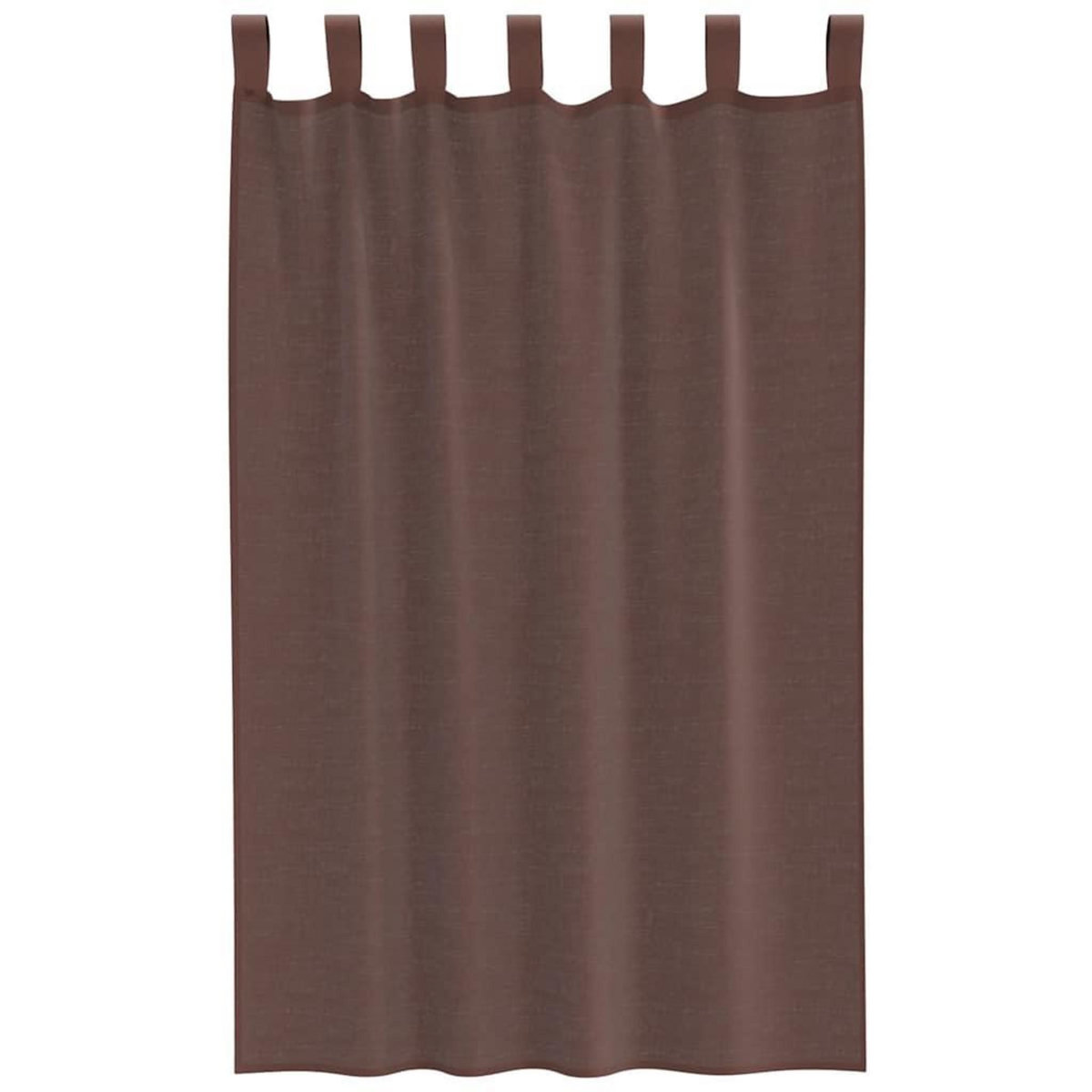 VIDAXL Rideaux en voile avec passe-tringles 2 pcs marron