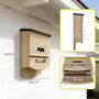 Voir la diapositive 3 : PAWHUT Lot de 3 nichoirs chauve-souris plateforme et 2 chambres bois marron