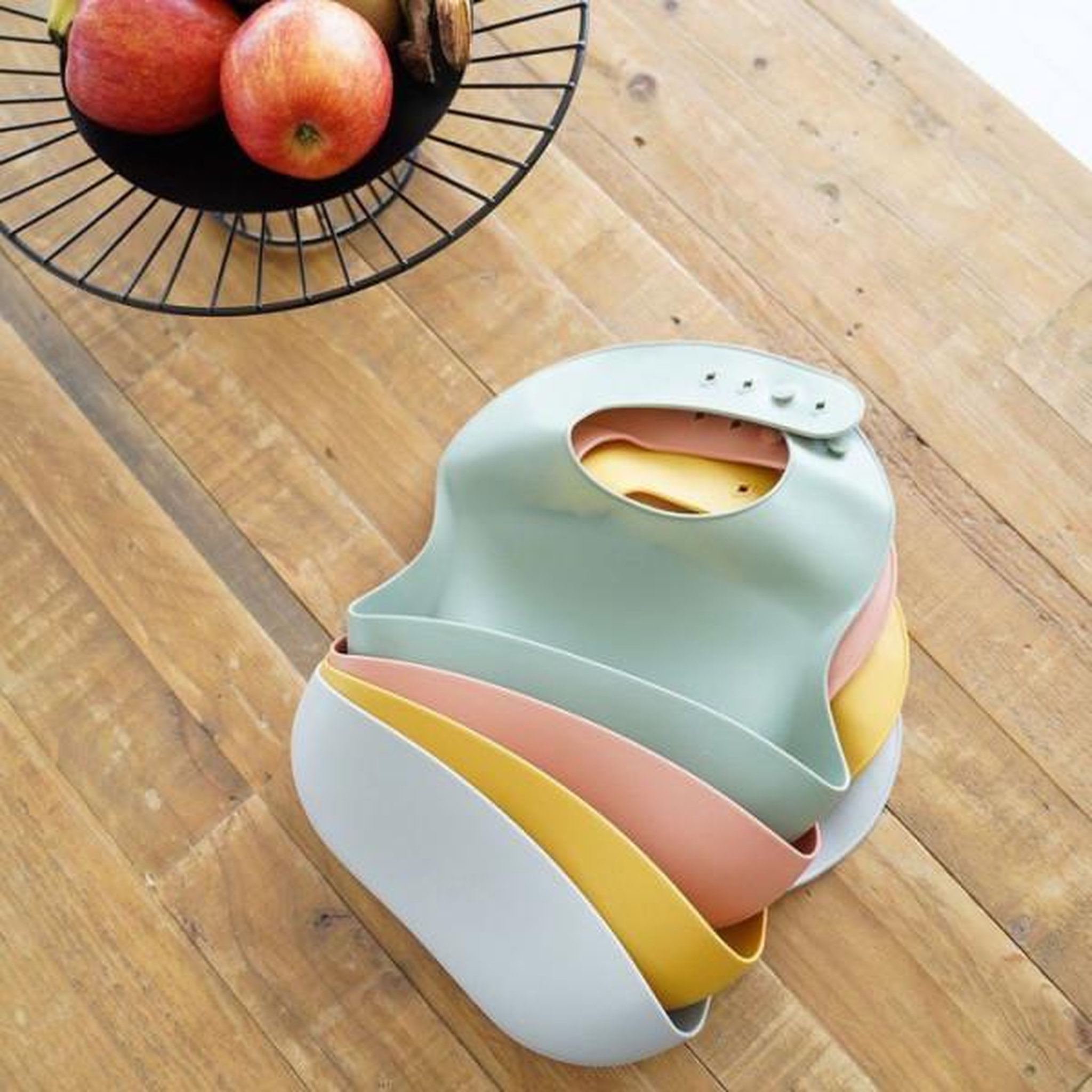 Voir la diapositive 3 : THERMOBABY Bavoir silicone - THERMOBABY - Avec récupérateur - Vert cactus