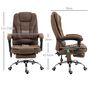 Voir la diapositive 3 : VINSETTO Fauteuil de bureau direction massant chauffant hauteur réglable dossier inclinable tissu aspect lin marron