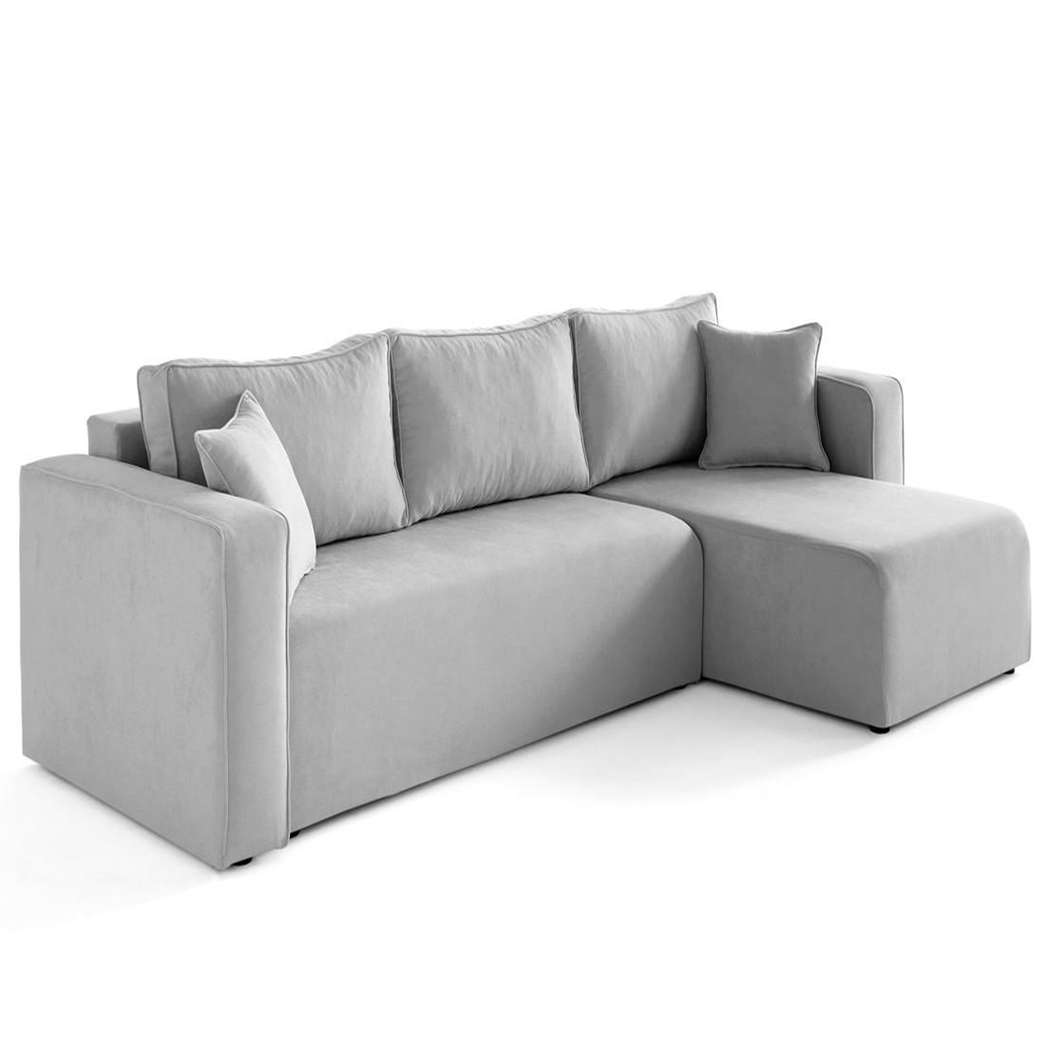 Voir la diapositive 3 : BEST MOBILIER Topaze - canapé d'angle déhoussable réversible 4 places en tissu