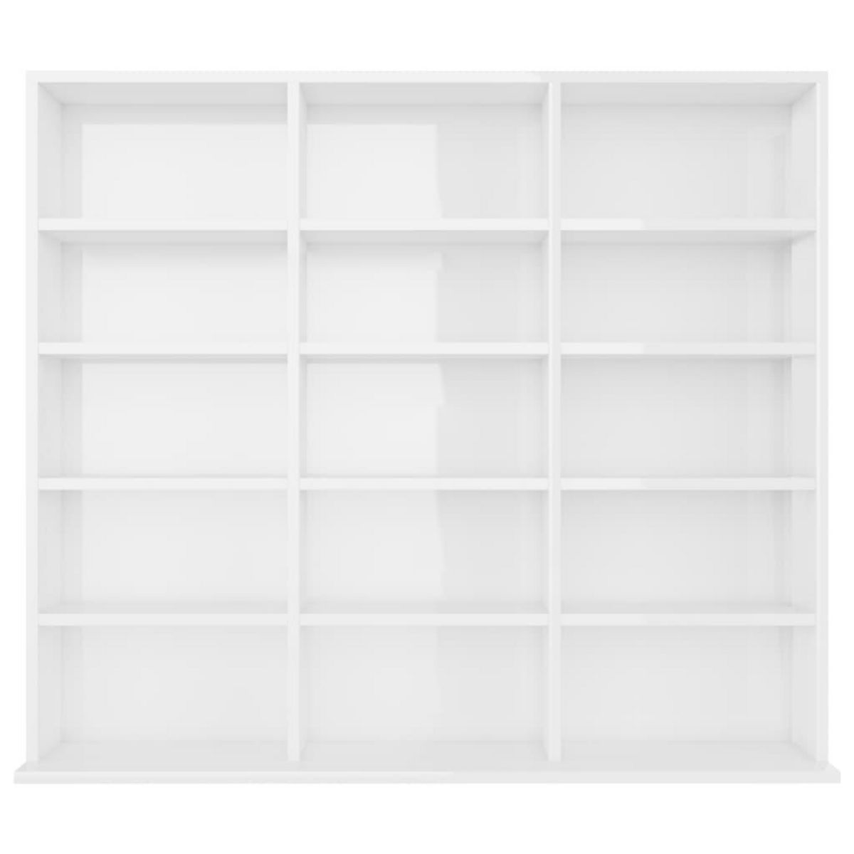 VIDAXL Armoire a CD Blanc brillant 102x23x89,5 cm Bois d'ingenierie